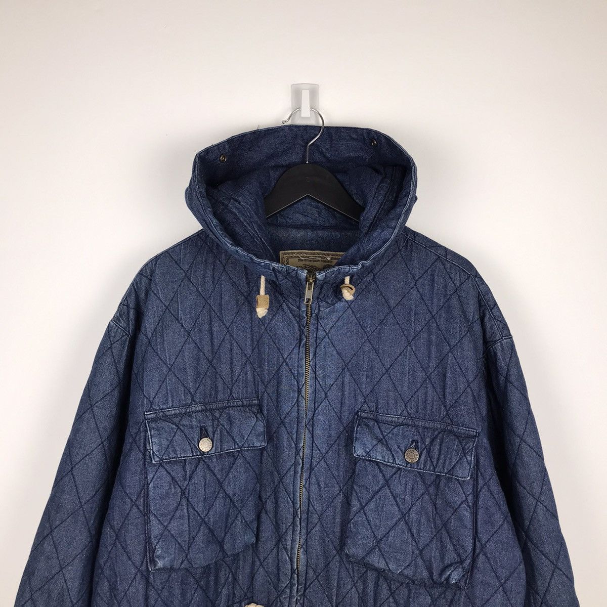 Calvin Klein × Designer × Vintage Vintage 80s Calvin Klein Quilted Hooded Denim Over Jacket Size US L / EU 52-54 / 3 - 2 Thumbnail