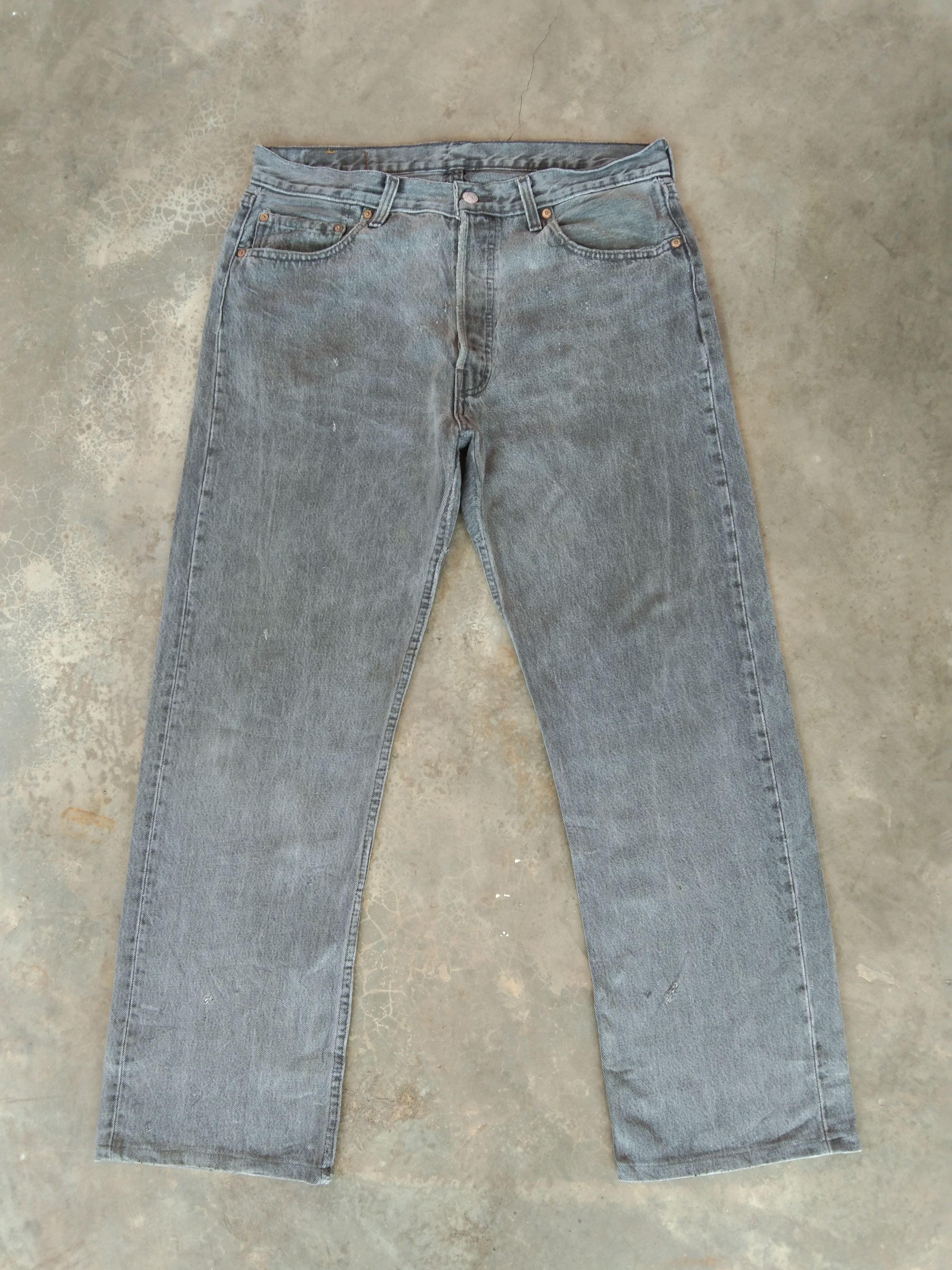 Vintage 90s Vintage Levi's 501 Grey Made In USA Denim Jeans 34x29.5 ...