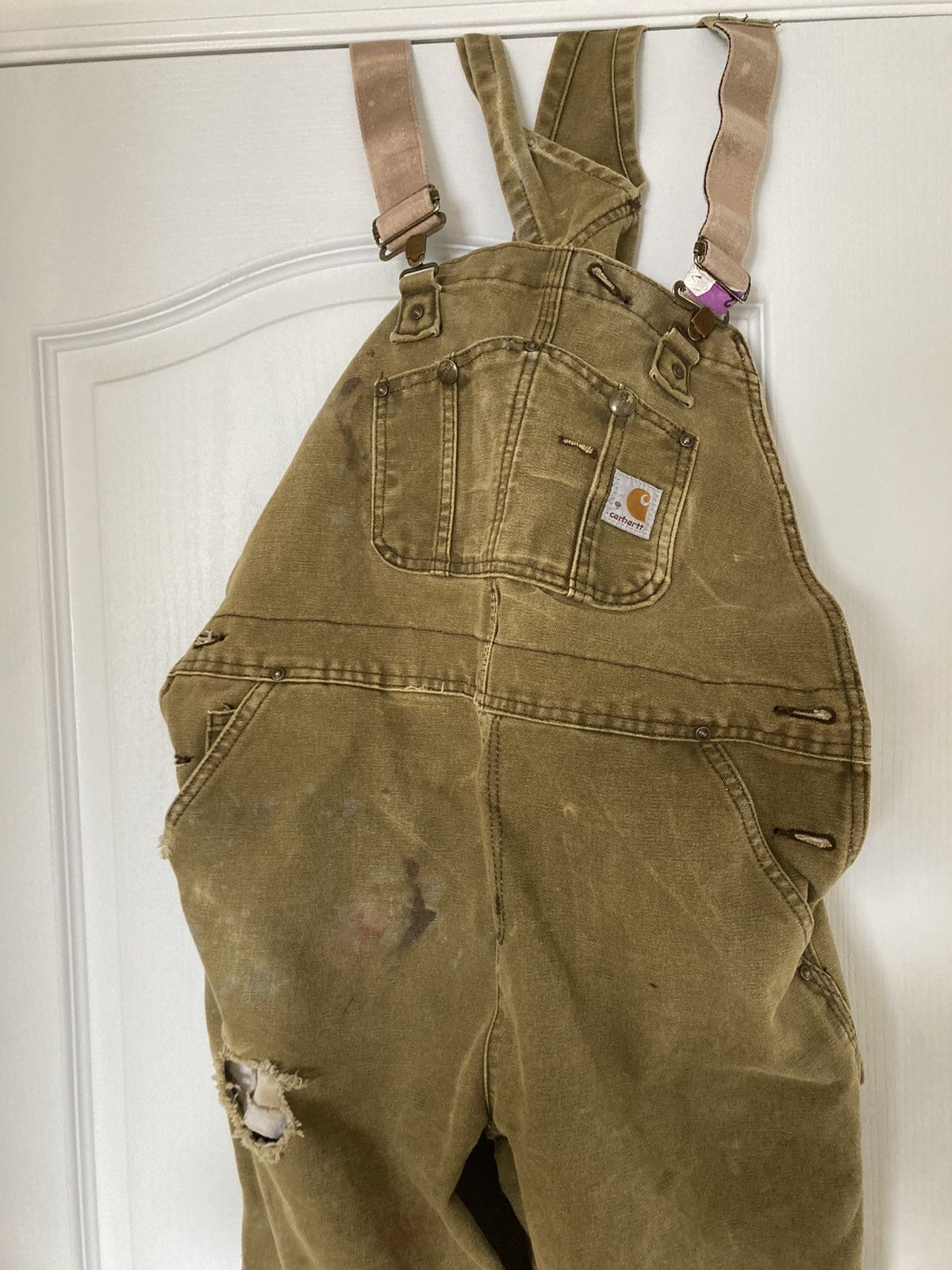 Carhartt × Vintage Thrashed Carhartt Overall Double Knee Size US 35 - 1 Thumbnail