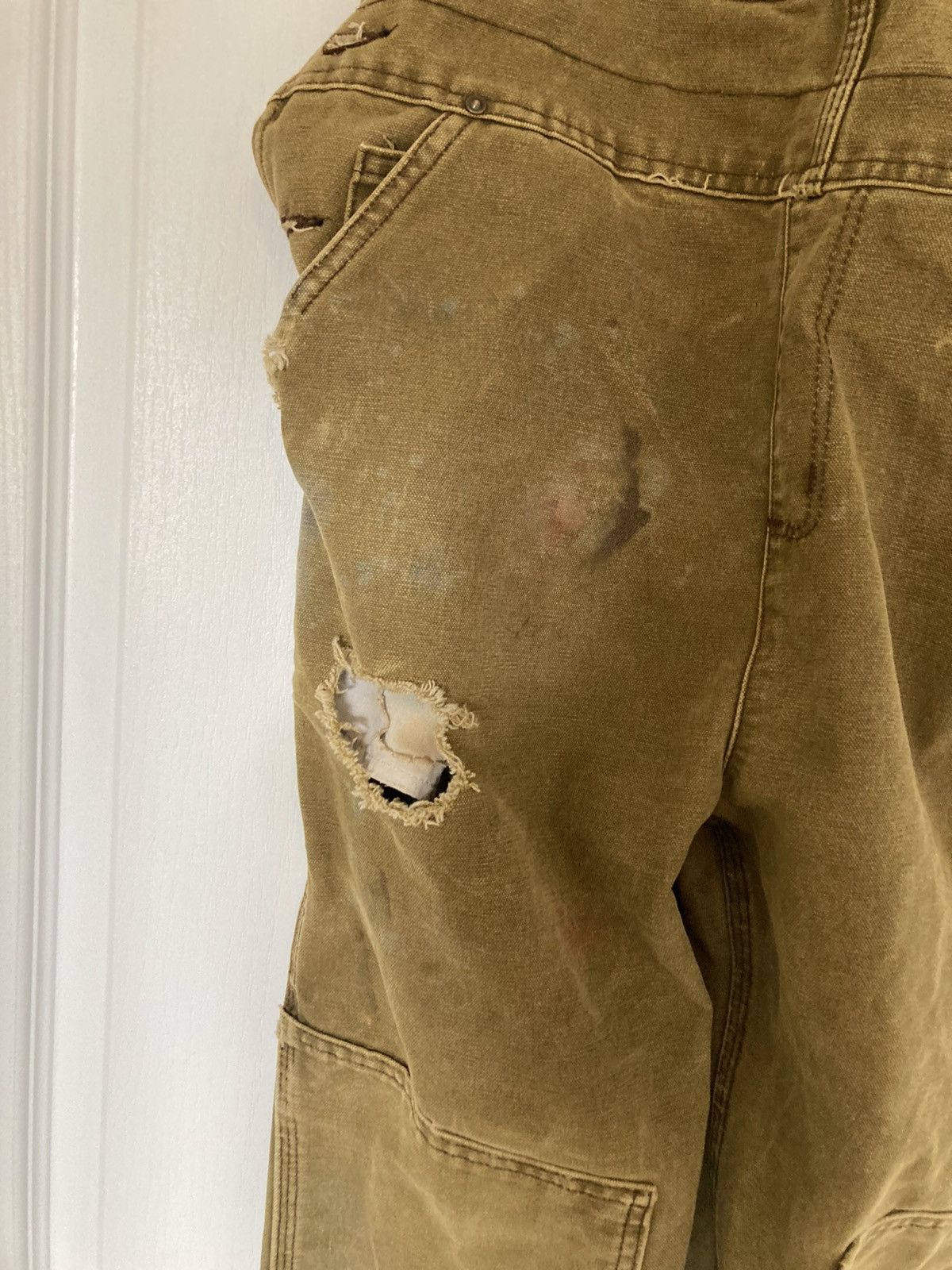 Carhartt × Vintage Thrashed Carhartt Overall Double Knee Size US 35 - 2 Thumbnail