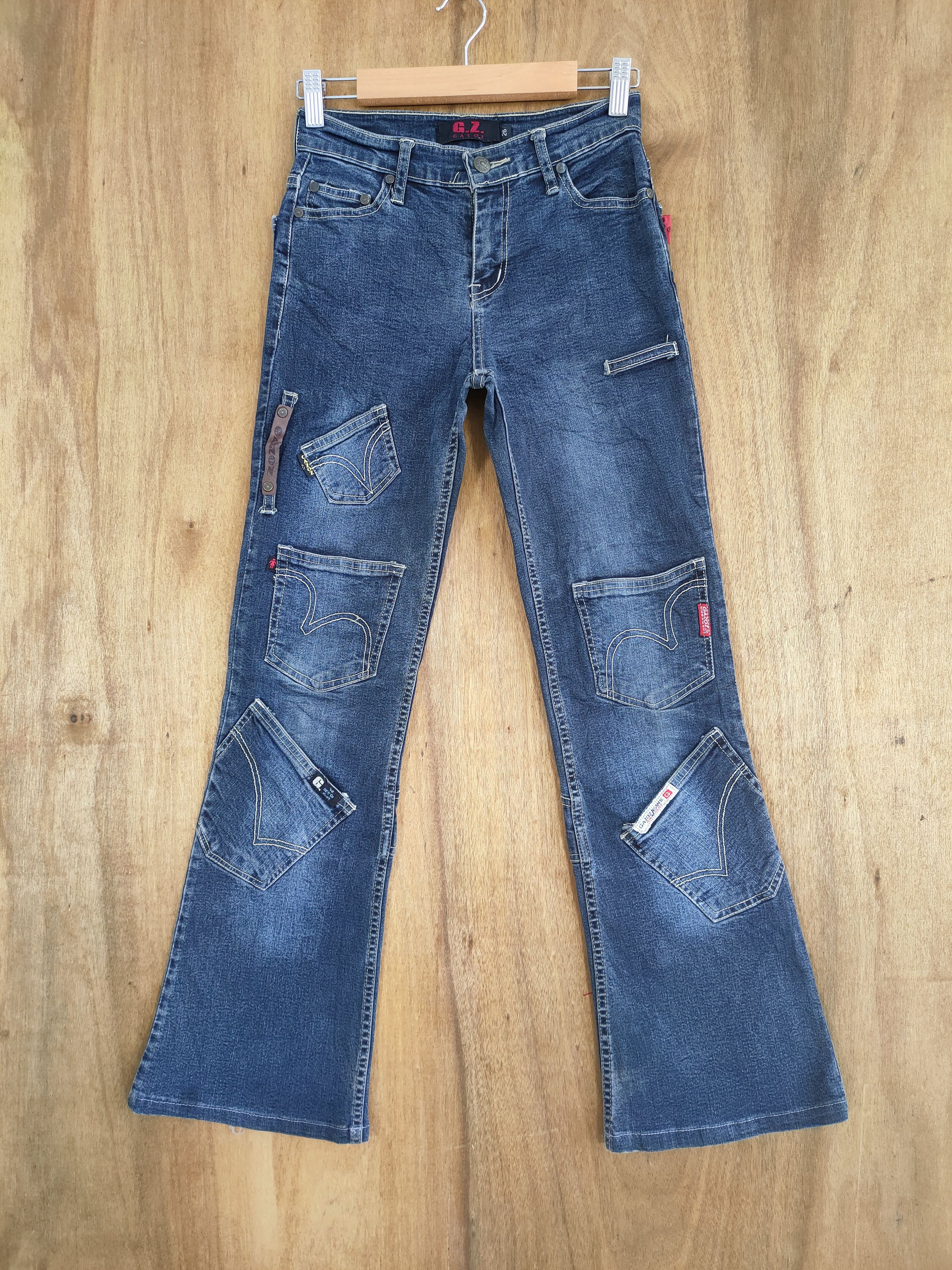 Jean SIZE 25/26 GOZAZ FLARE PATCHWORK POCKET CARGO PANTS Size US 26 / EU 42 - 2 Thumbnail