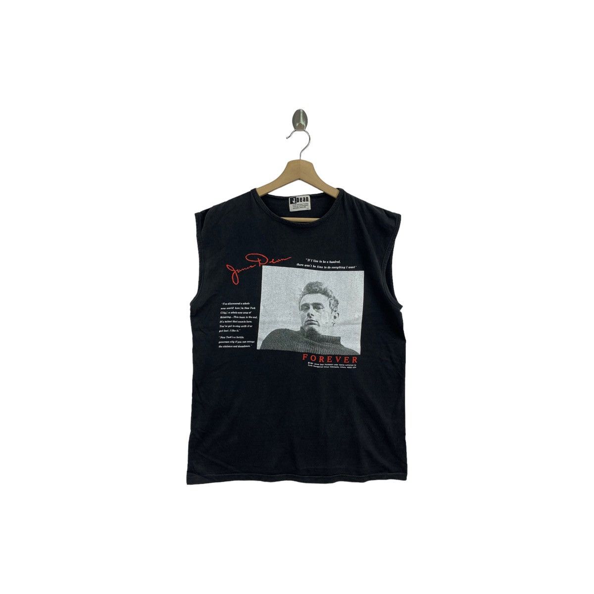 Rare!! Vintage 90s JAMES DEAN foundation sleeve less tshirt