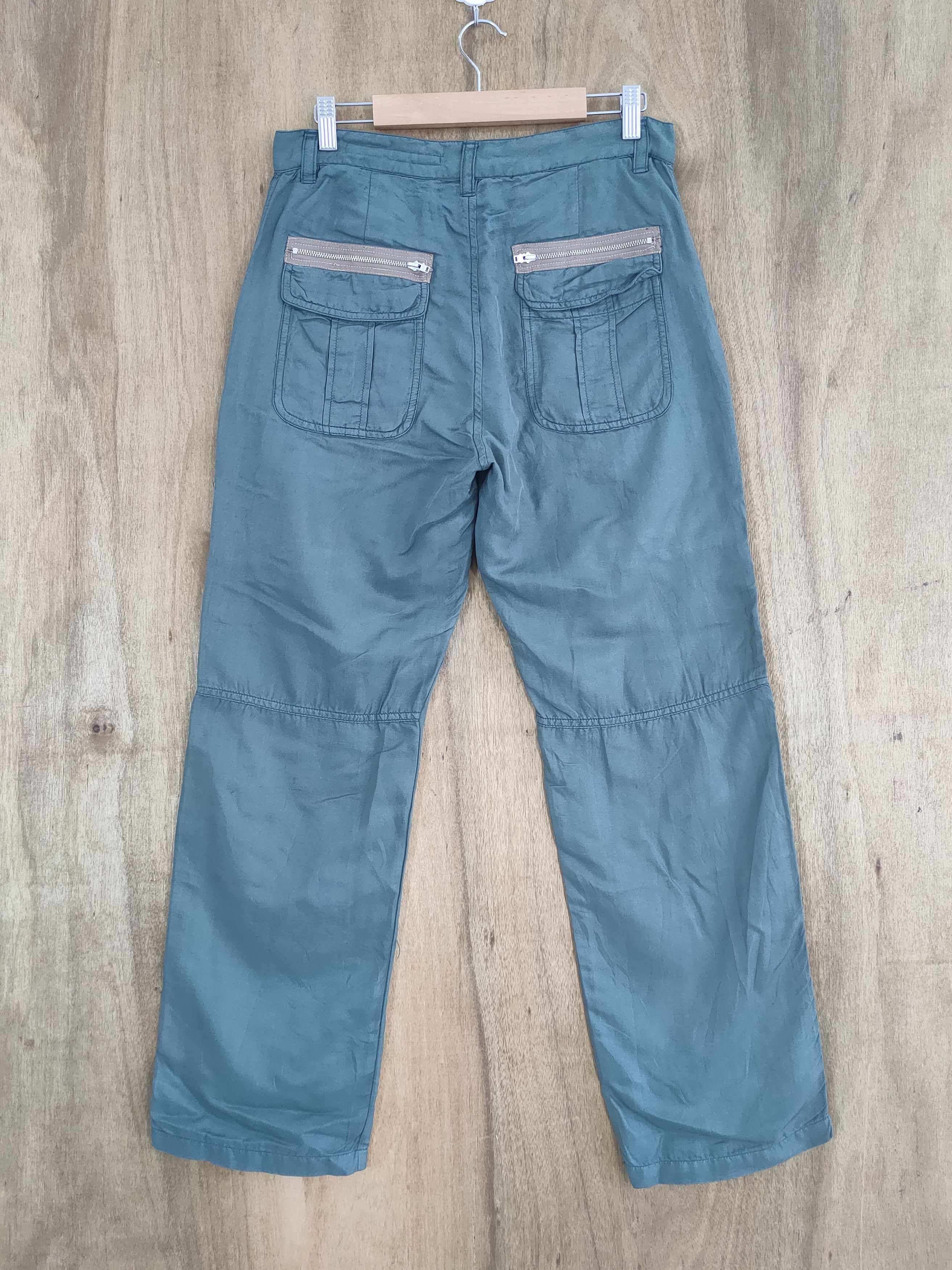 Issey Miyake SUNAOKUWAHARA by ISSEY MIYAKE DARK GREEN CARGO PANTS Size US 30 / EU 46 - 6 Thumbnail