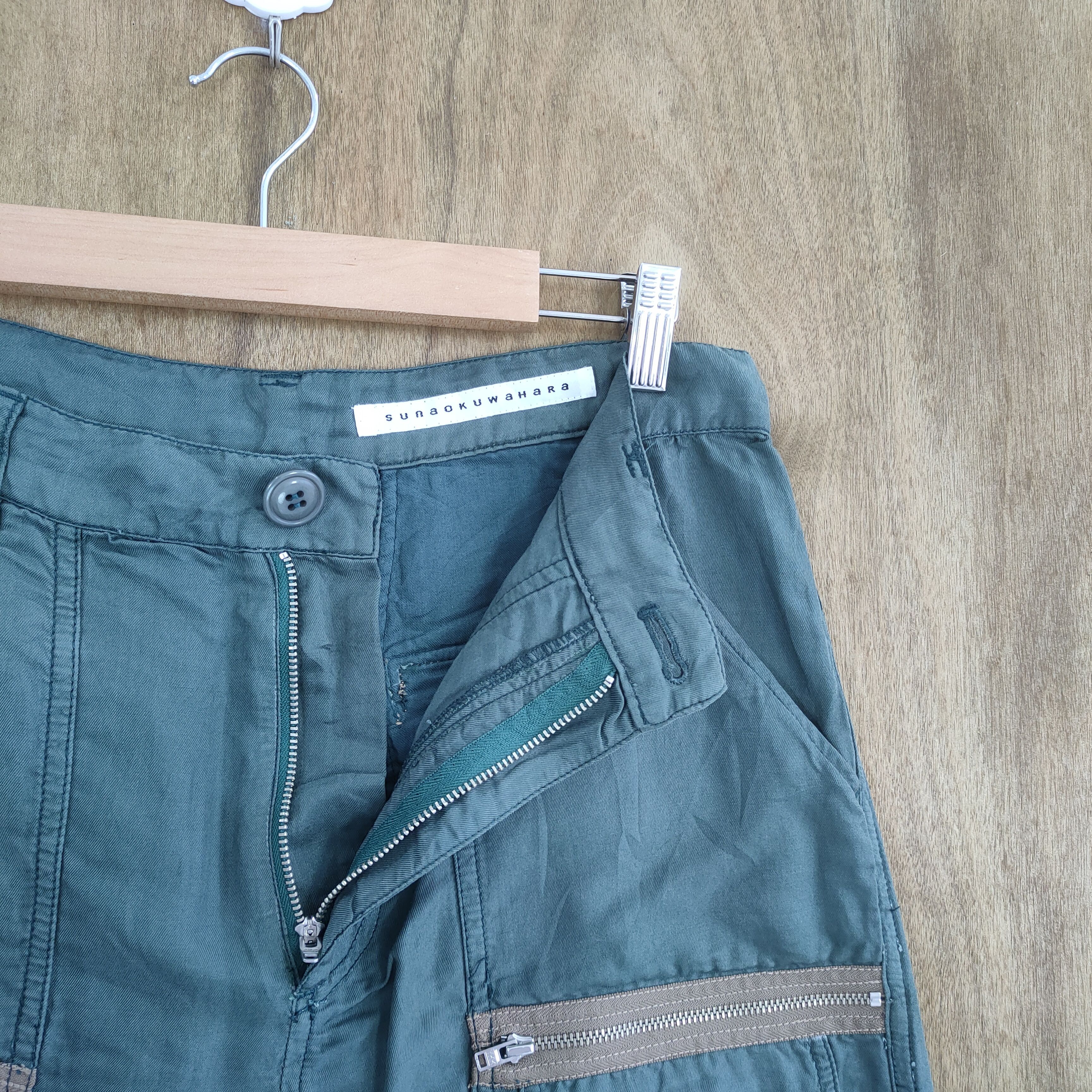 Issey Miyake SUNAOKUWAHARA by ISSEY MIYAKE DARK GREEN CARGO PANTS Size US 30 / EU 46 - 10 Thumbnail