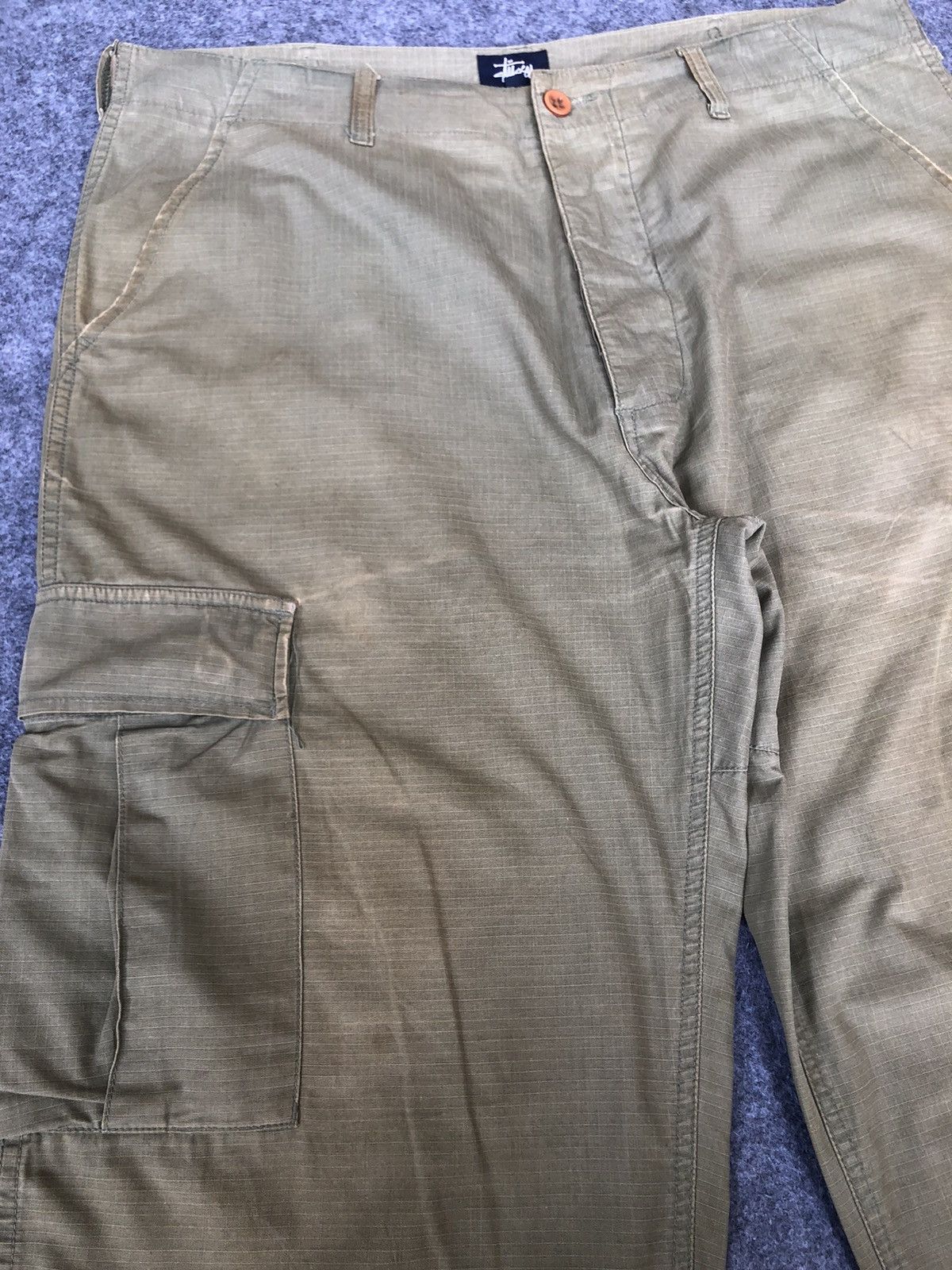 Stussy Vintage 90s🔥STUSSY JAPAN🔥Faded Green Army Baggy Cargo Pants Size US 37 - 5 Thumbnail