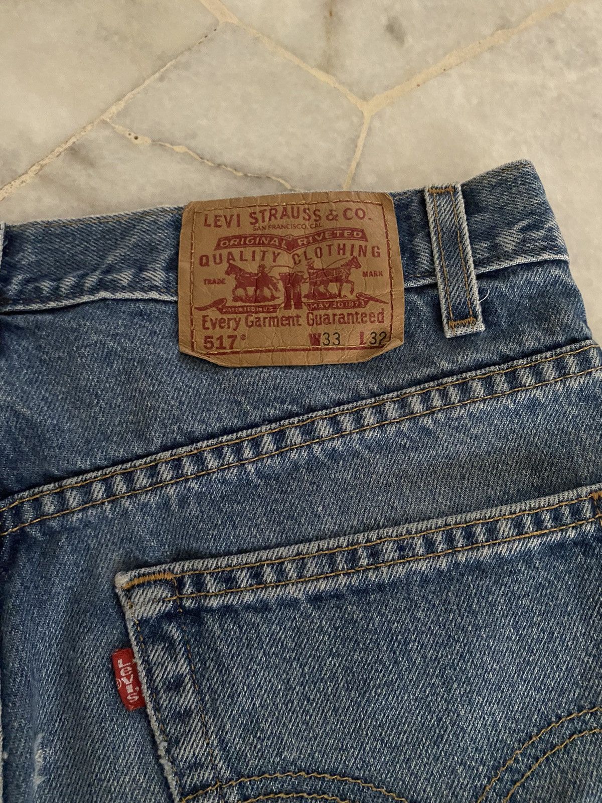 Levi's VINTAGE LEVIS 517 FLARED BELL COWBOY DISTRESSED Size US 31 - 12 Thumbnail