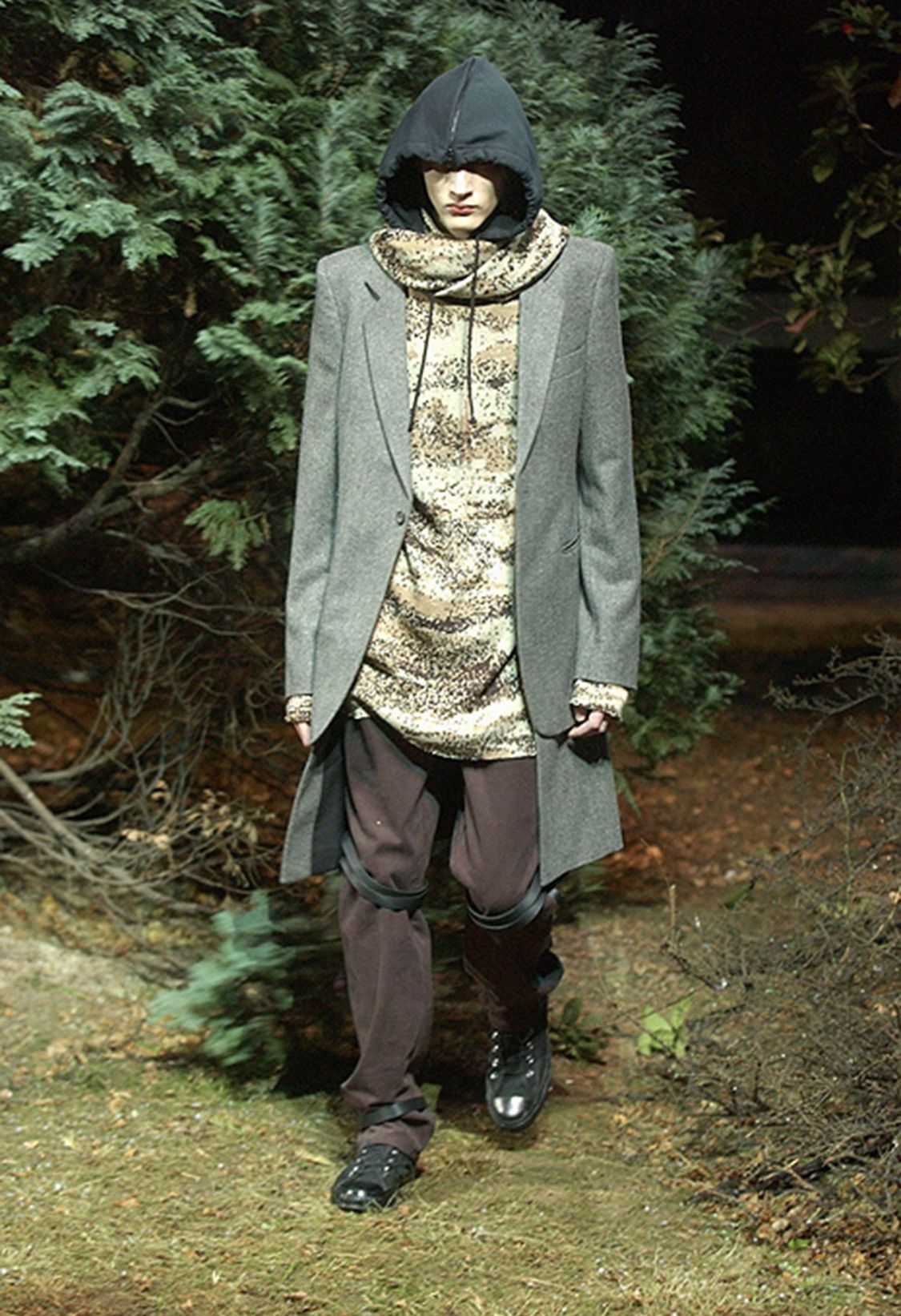 Raf Simons BNWT AW02 Virginia Creeper Digicamo Hooded Scarf