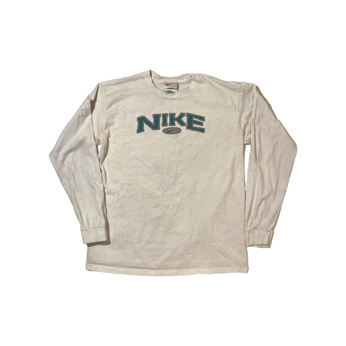Nike × Vintage 90s Nike Spellout Logo Longsleeve Size US S / EU 44-46 / 1 - 1 Thumbnail