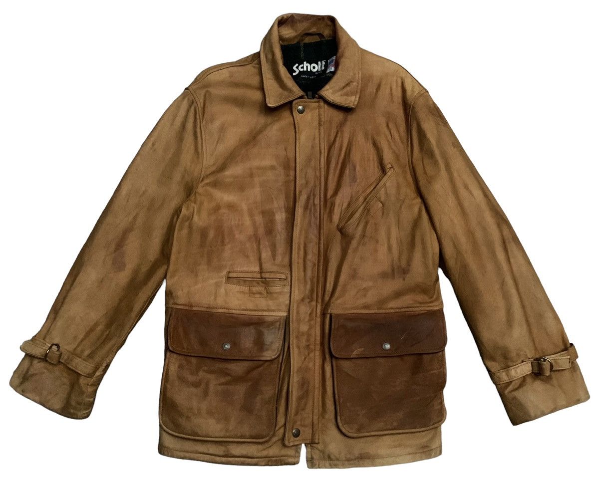 Rare Design Vintage Schott Made In Usa Leather Jacket 1980s