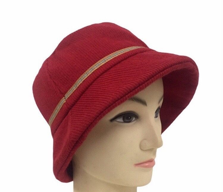 Burberry BURBERRY BLUE LABEL CHECKERED LINE RED COLOR BUCKET HAT CAP Size ONE SIZE - 3 Thumbnail