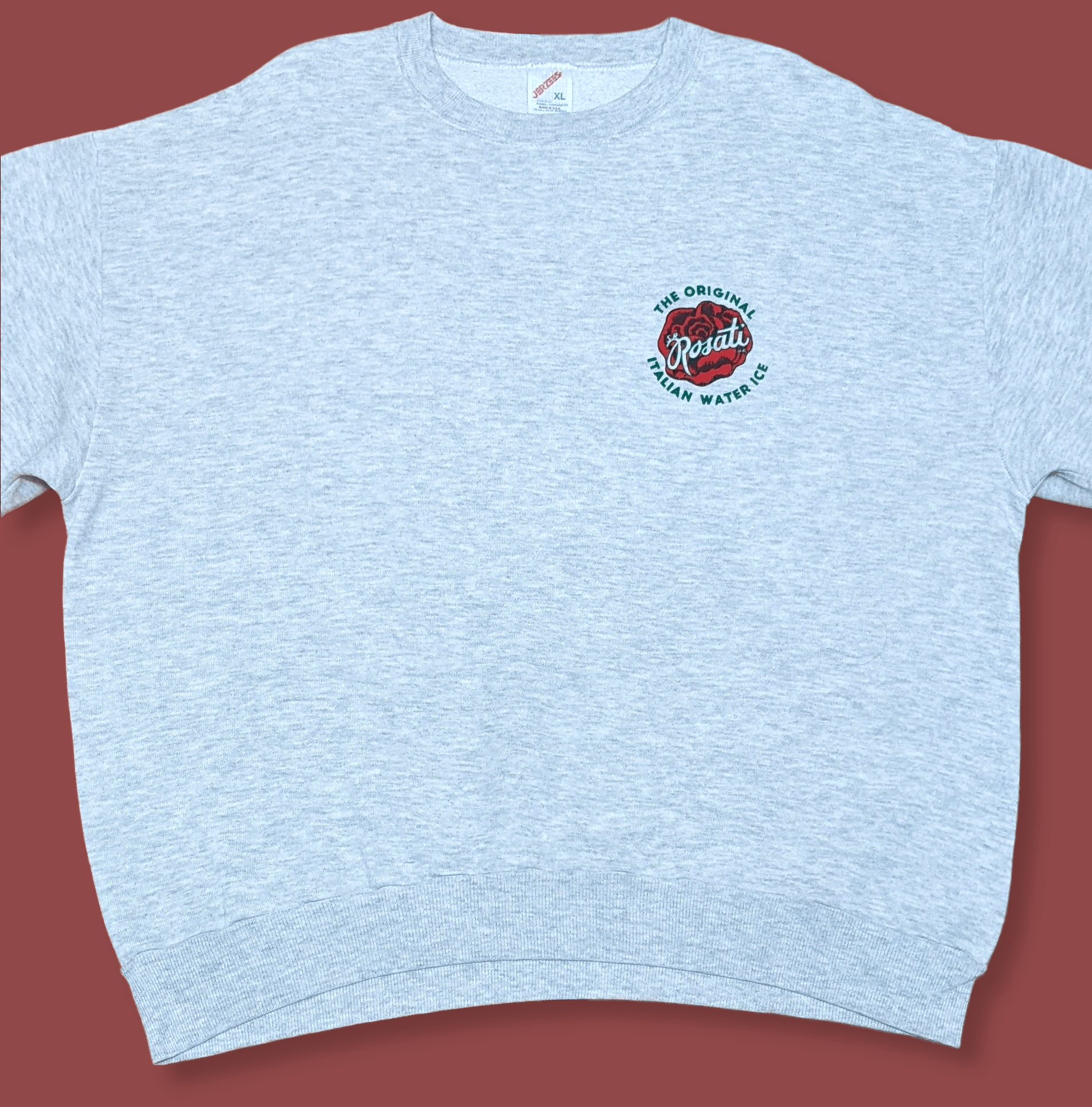 Jerzees × Vintage Vintage 90s Jerzees Rossati Rose Blank Boxy Sweatshirt Size US L / EU 52-54 / 3 - 4 Thumbnail