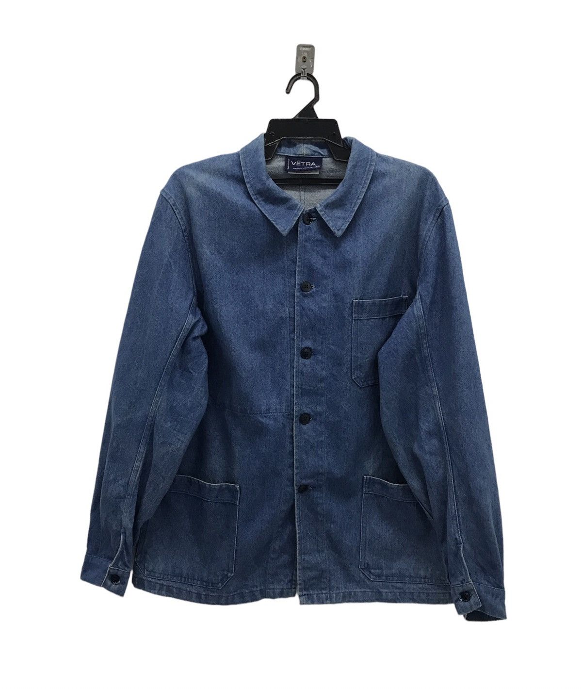 image of Vetra Marque Deposee Made In France Denim Jacket in Navy, Men's (Size Medium)