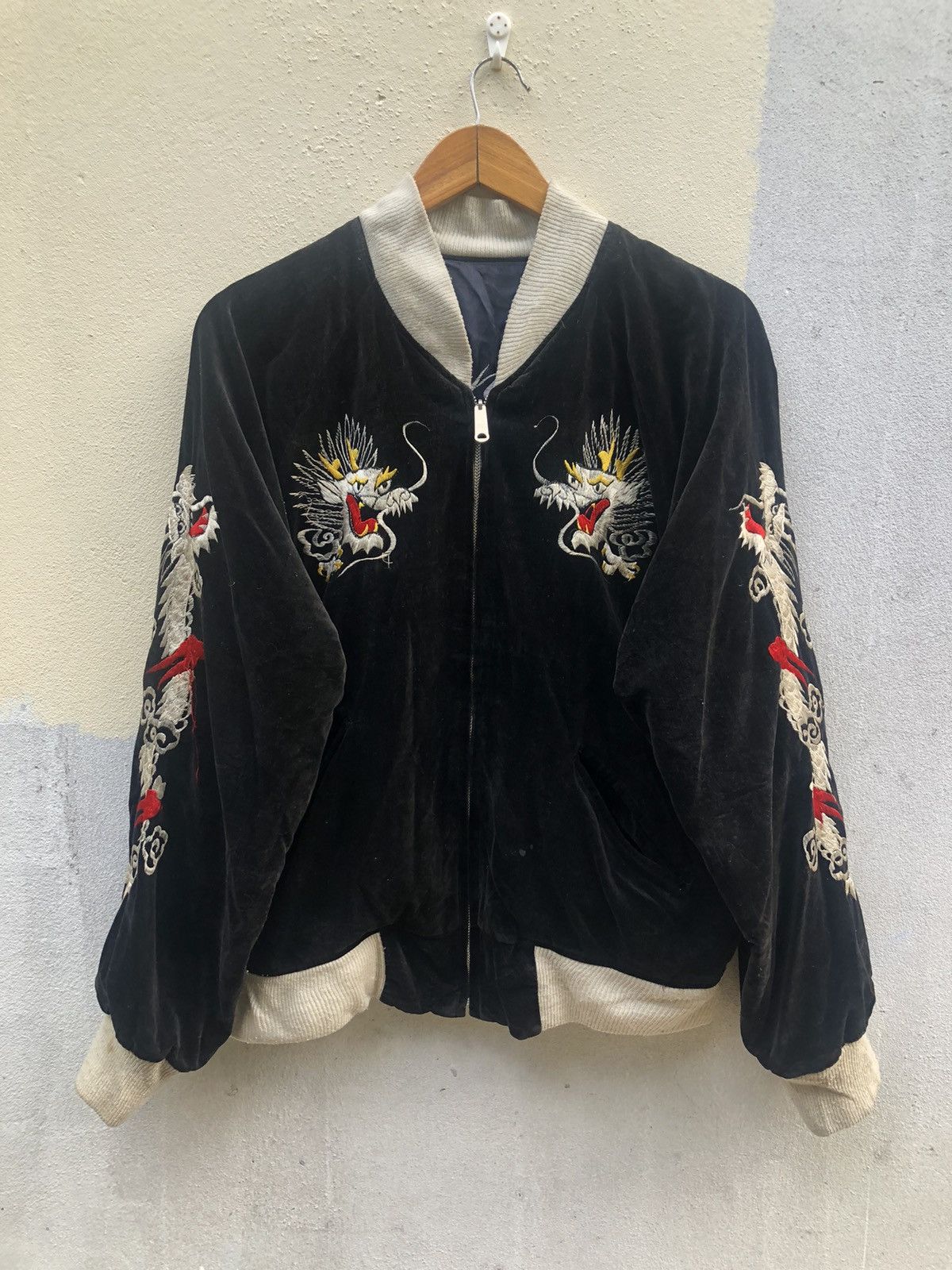 Sukajan Souvenir Jacket 🟢Reversible Sukajan Souvenir Tour Dragon Black