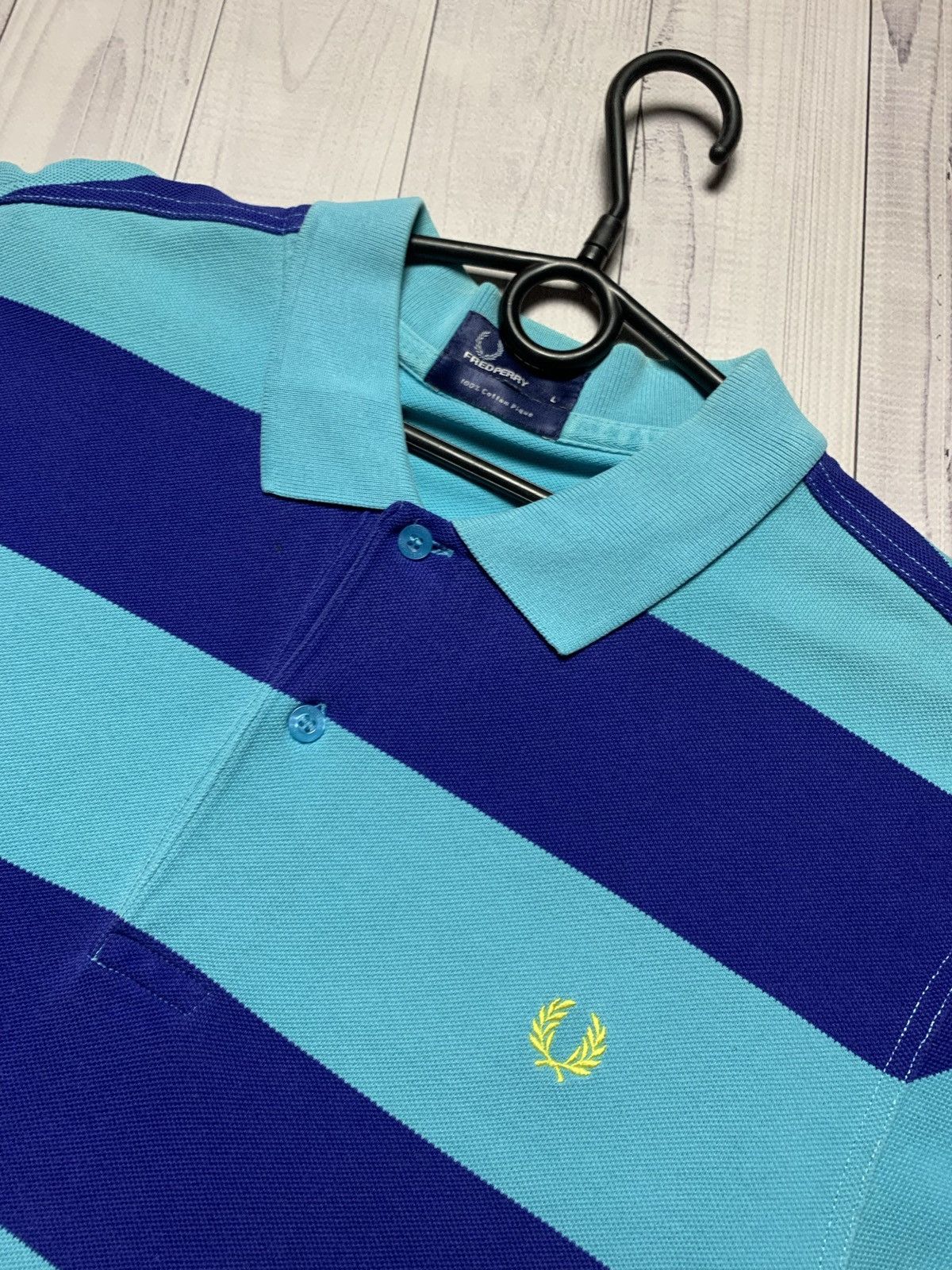 Fred Perry Vintage polo Fred Perry striped blue size L Size US L / EU 52-54 / 3 - 3 Thumbnail