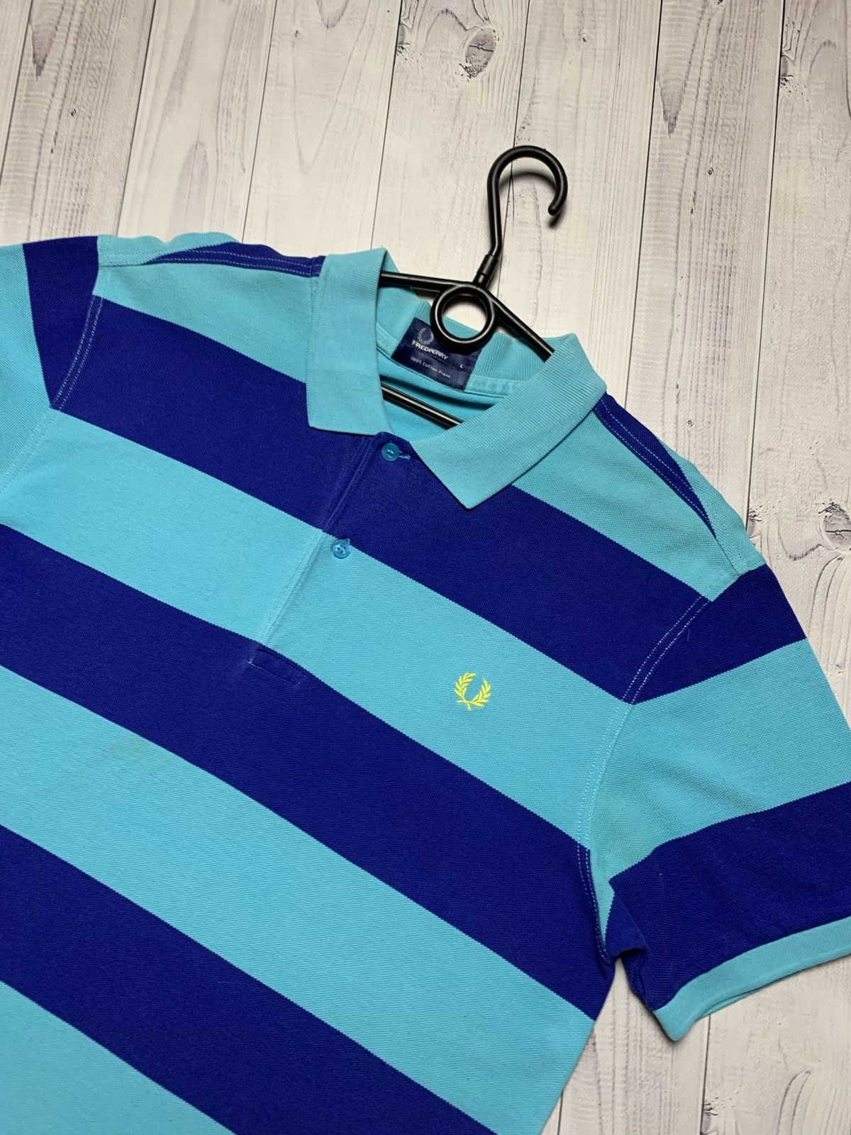 Fred Perry Vintage polo Fred Perry striped blue size L Size US L / EU 52-54 / 3 - 2 Thumbnail