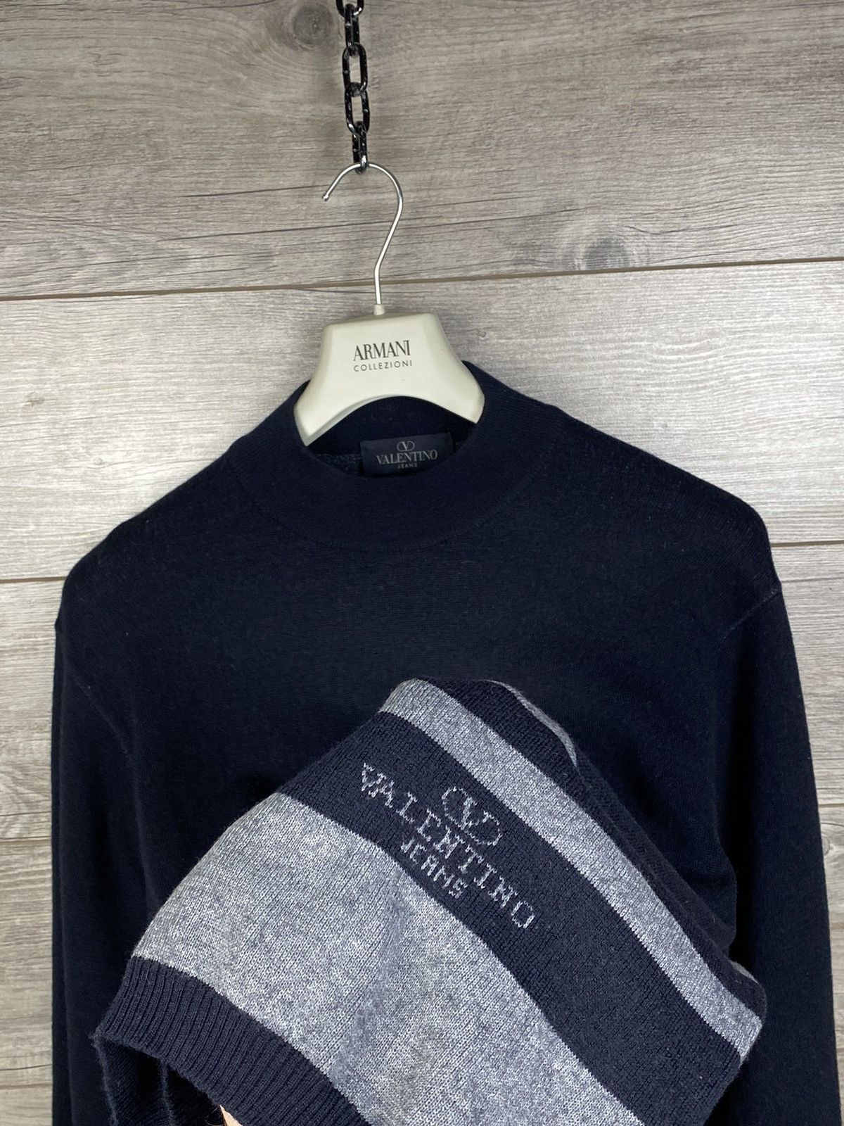 Valentino × Vintage Rare Valentino Jeans vintage wool sweater Size L Size US L / EU 52-54 / 3 - 2 Thumbnail