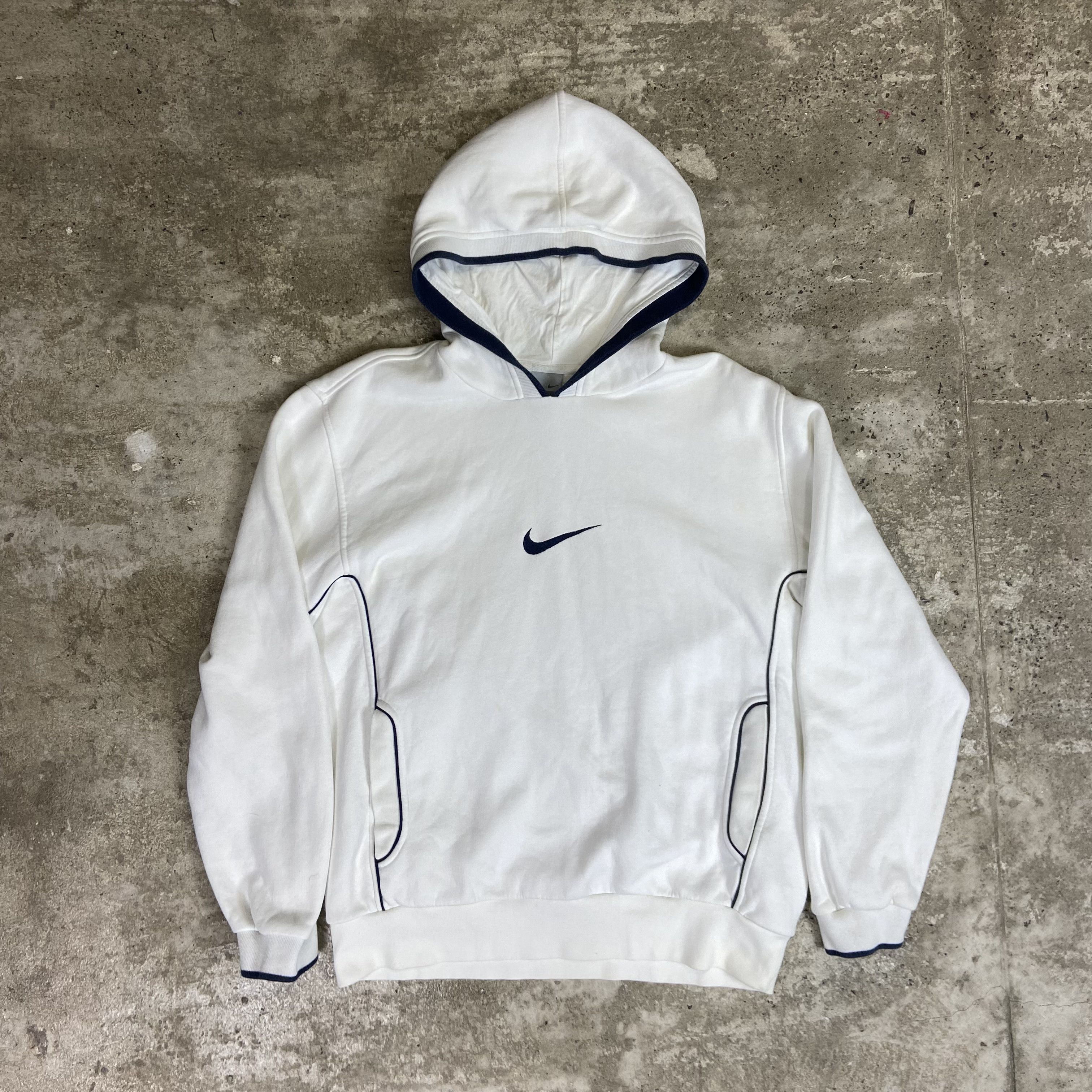 Nike 1990s NIKE CENTER SWOOSH REVERSE WAVE RARE HOODIE - № 1147 Size US L / EU 52-54 / 3 - 1 Thumbnail