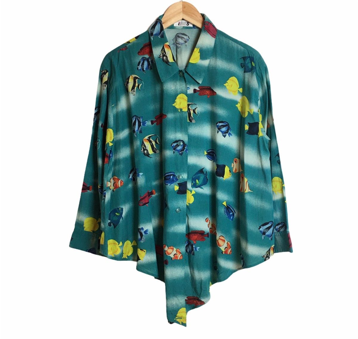 Issey Miyake Deep Sea Cropped Top Hawaii Shirt
