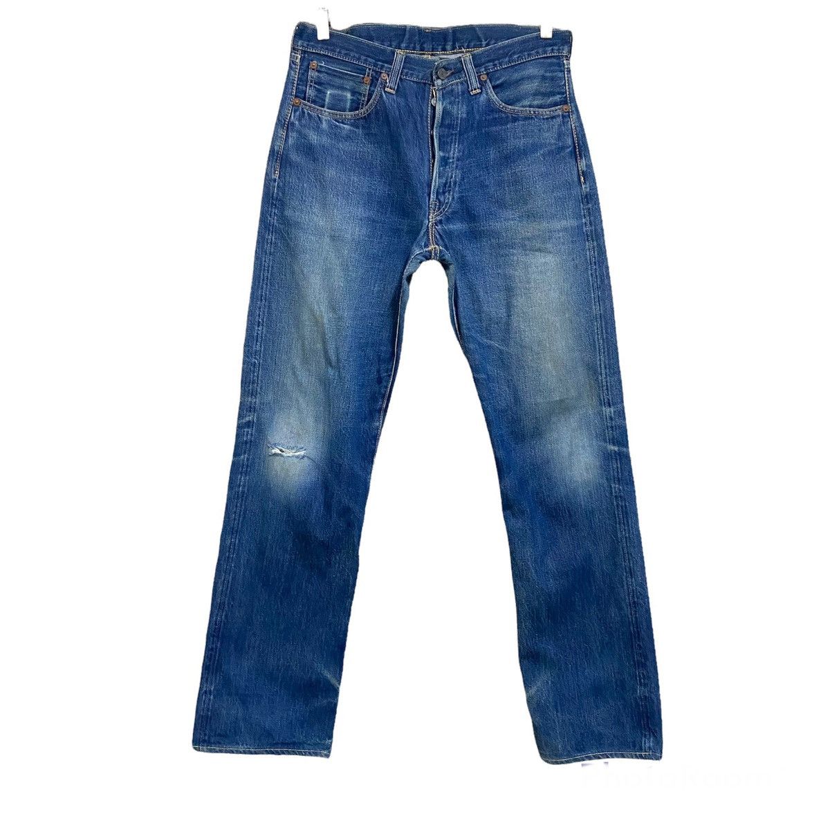 The Real McCoy's Vintage The Real McCoy Distressed Denim Selvedge Jeans 32x33 Size US 32 / EU 48 - 1 Thumbnail