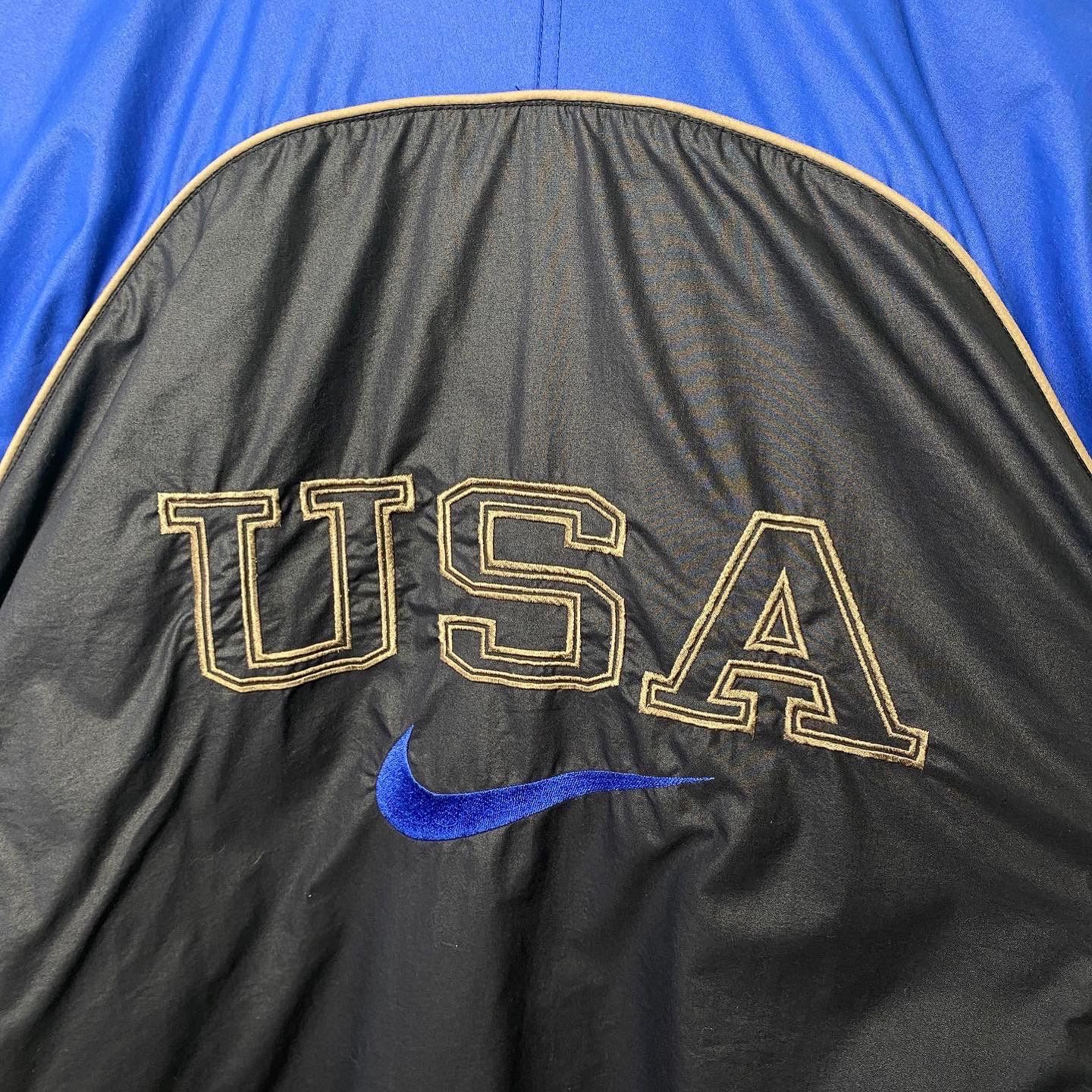 Nike USA Swoosh Embroidered Big Logo Nylon Jacket Vintage 90s Size US M / EU 48-50 / 2 - 7 Thumbnail