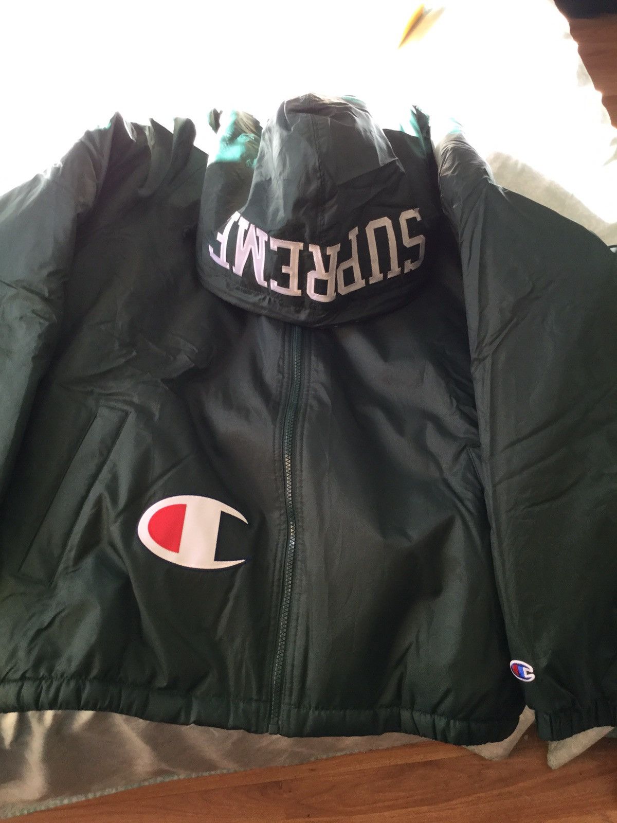 Champion Supreme Champion Sherpa Lined Hooded Jacket Dark Green Grailed