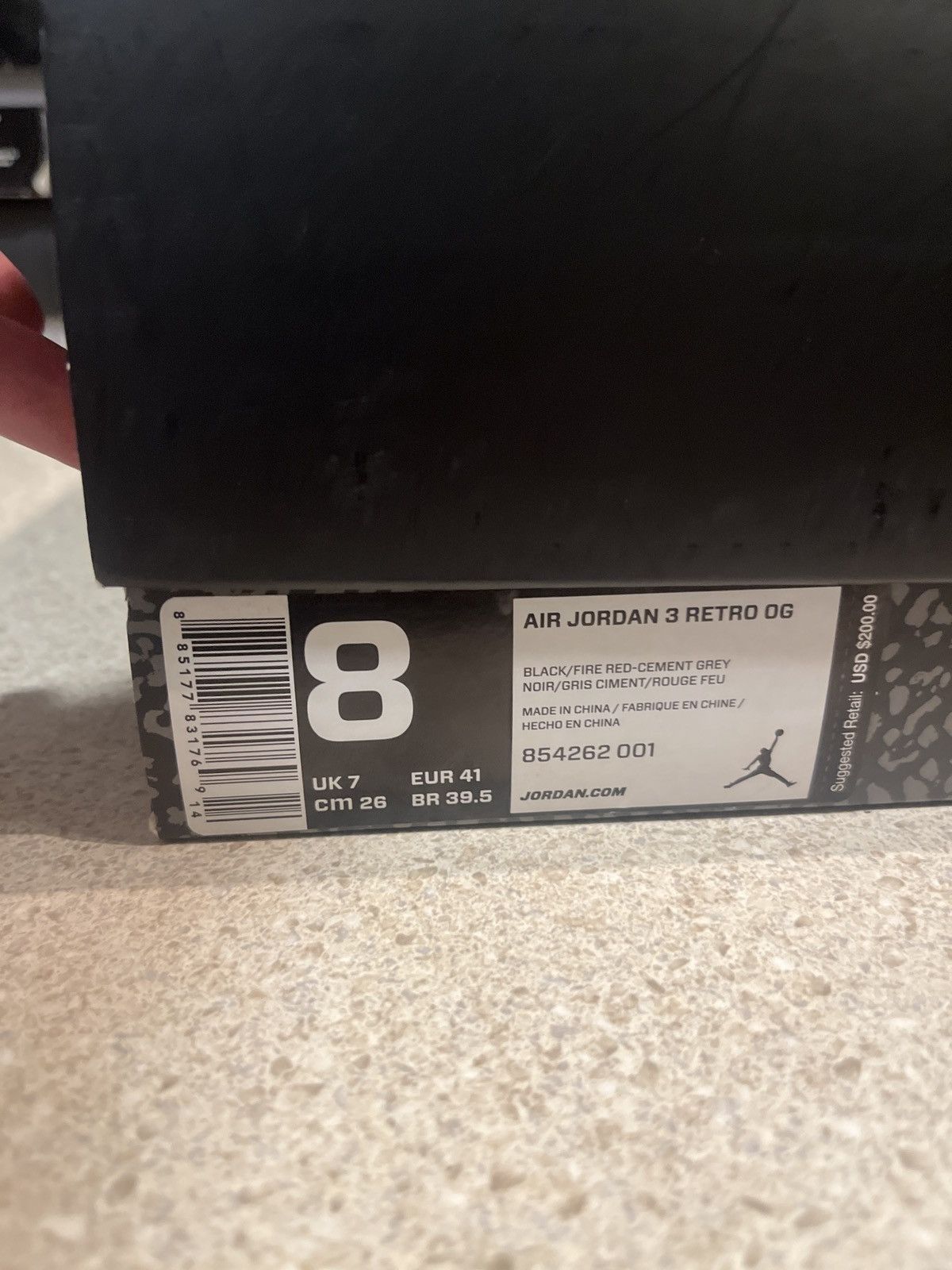 Jordan Brand Jordan Retro 3 Black Cement Size US 8 / EU 41 - 8 Thumbnail