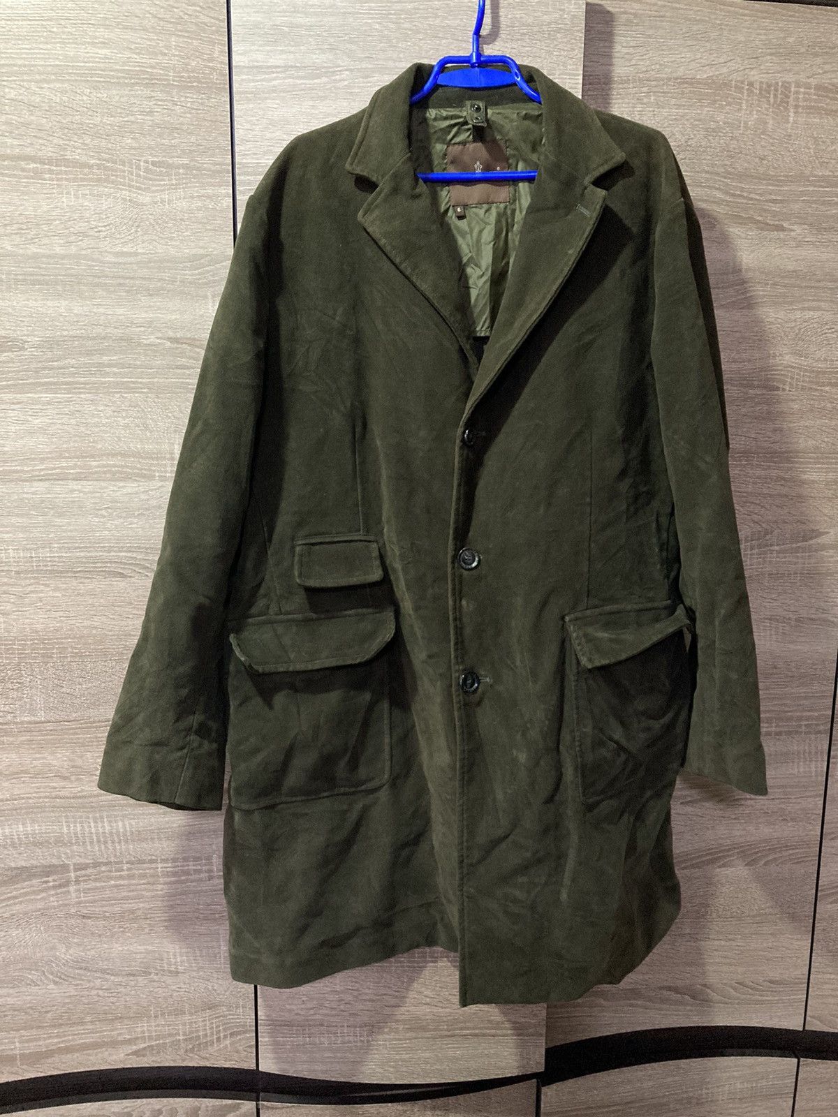 Moncler Moncler Long Coat Velvet vintage Size US XL / EU 56 / 4 - 1 Thumbnail