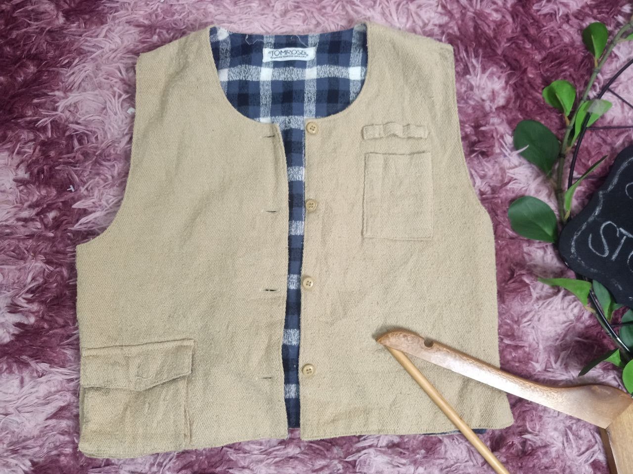 Vintage vest Japanese fashion designer Tomrose Harajuku