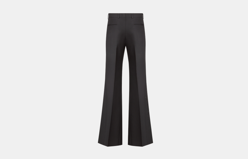 Dior × Travis Scott o1w1odb1y Flared Pants in Black Wool and Mohair Canvas Size US 38 / EU 54 - 2 Thumbnail
