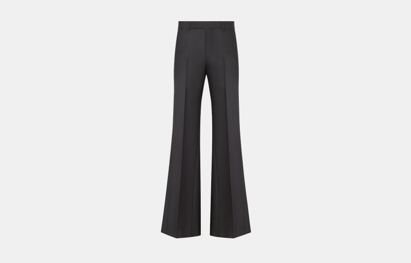 Dior × Travis Scott o1w1odb1y Flared Pants in Black Wool and Mohair Canvas Size US 38 / EU 54 - 1 Thumbnail