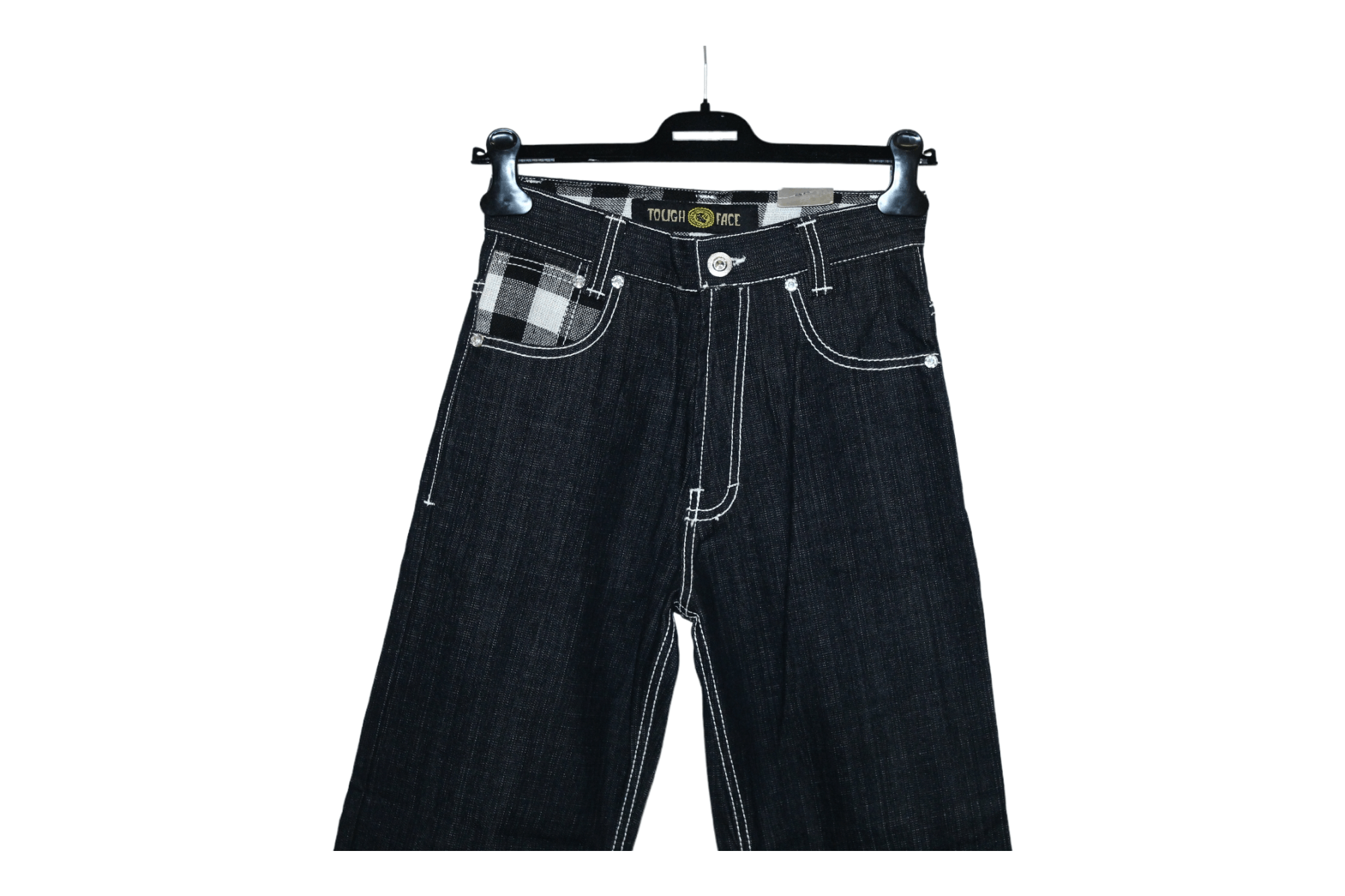 Japanese Brand 💥VTG TOUGH FACE Raw Denim Baggy Rap Jeans Size US 28 / EU 44 - 2 Thumbnail
