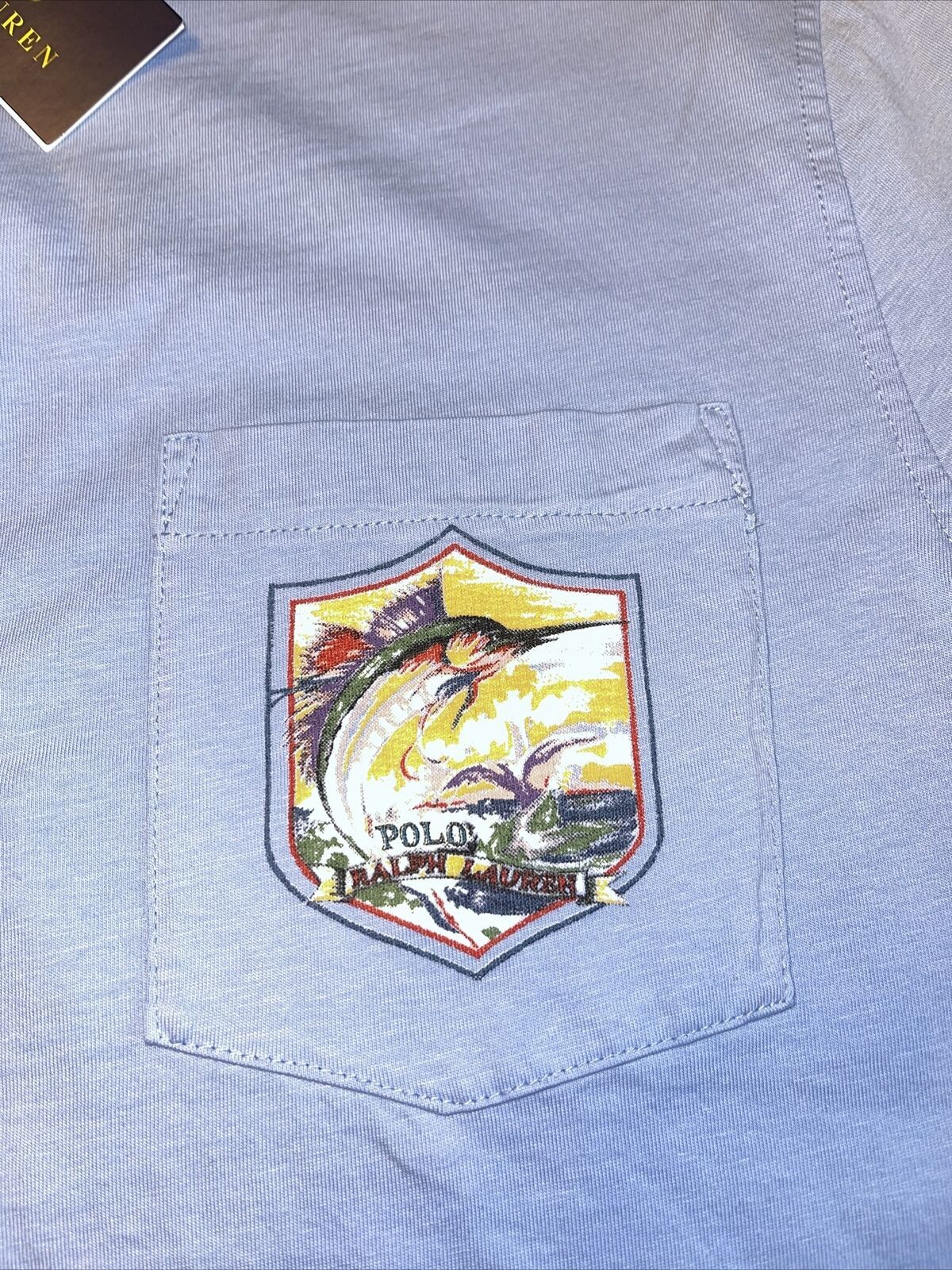 Polo Ralph Lauren Polo Ralph Lauren Blue Marlin Fish Print Polo Shirt Medium Size US M / EU 48-50 / 2 - 3 Thumbnail