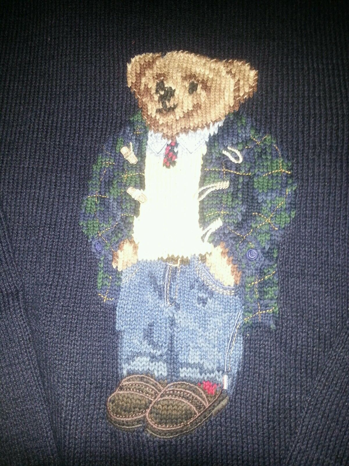 Polo Ralph Lauren Polo Ralph Lauren Holiday Preppy Bear Sweater Navy Blue XL Size US XL / EU 56 / 4 - 4 Thumbnail
