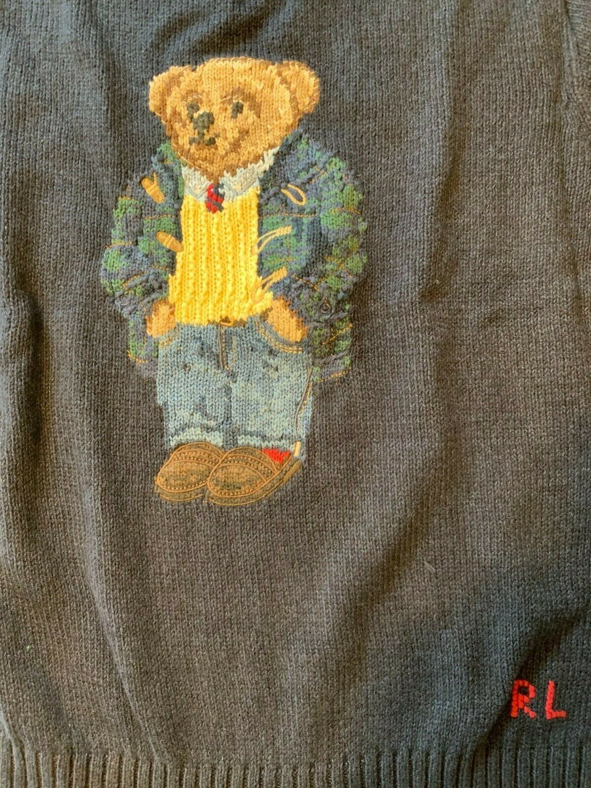 Polo Ralph Lauren Polo Ralph Lauren Holiday Preppy Bear Sweater Navy Blue XL Size US XL / EU 56 / 4 - 5 Thumbnail
