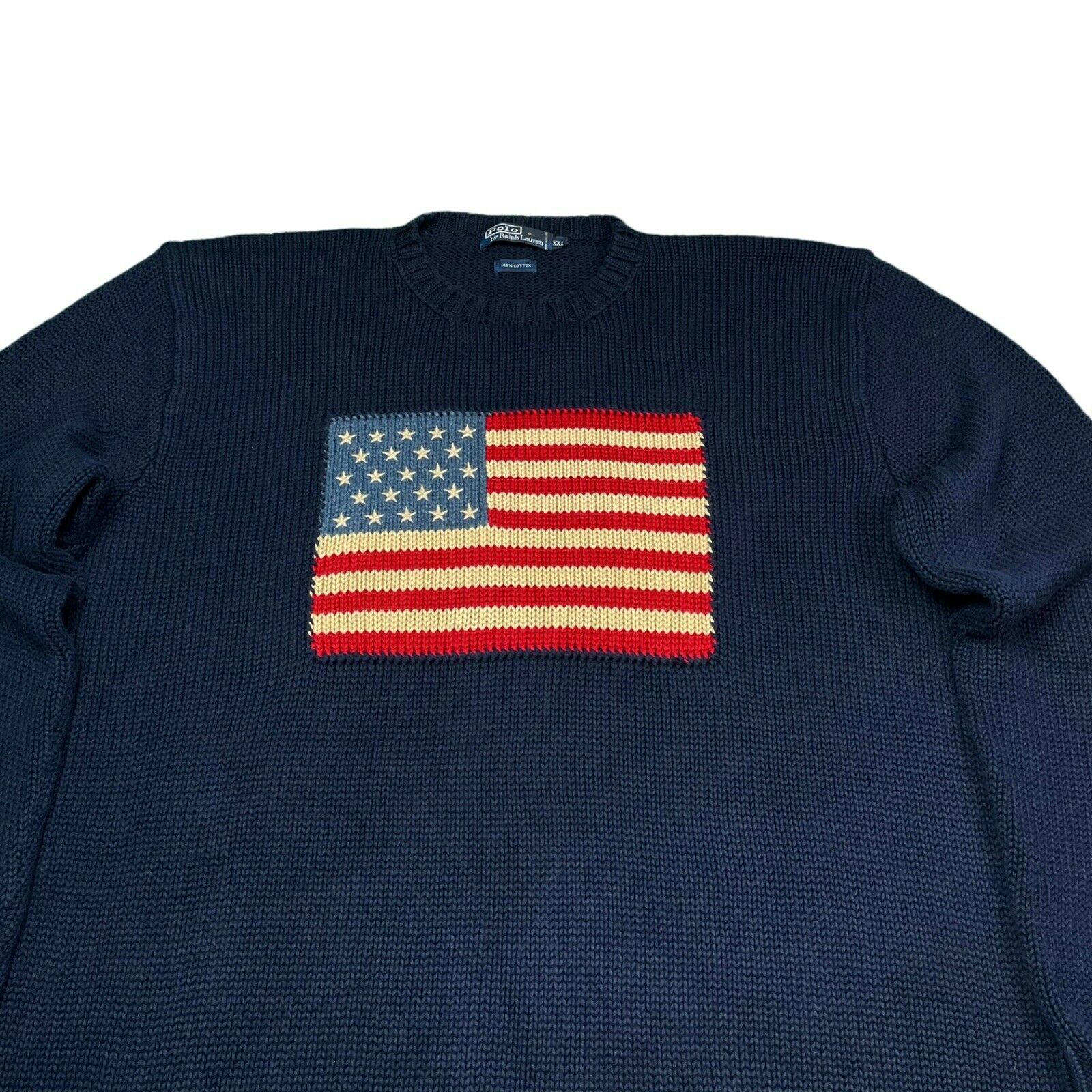 Polo Ralph Lauren Vintage Polo Ralph Lauren Navy Flag Sweater Knit XXL Size US XXL / EU 58 / 5 - 4 Thumbnail