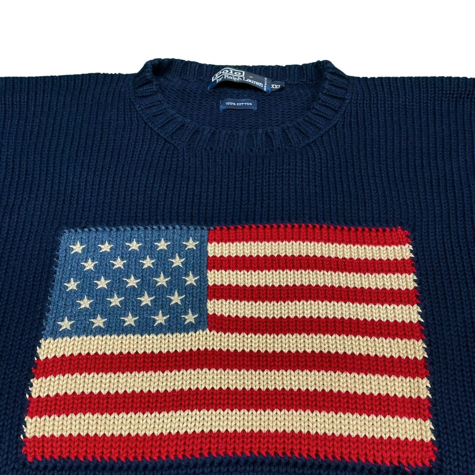 Polo Ralph Lauren Vintage Polo Ralph Lauren Navy Flag Sweater Knit XXL Size US XXL / EU 58 / 5 - 2 Thumbnail