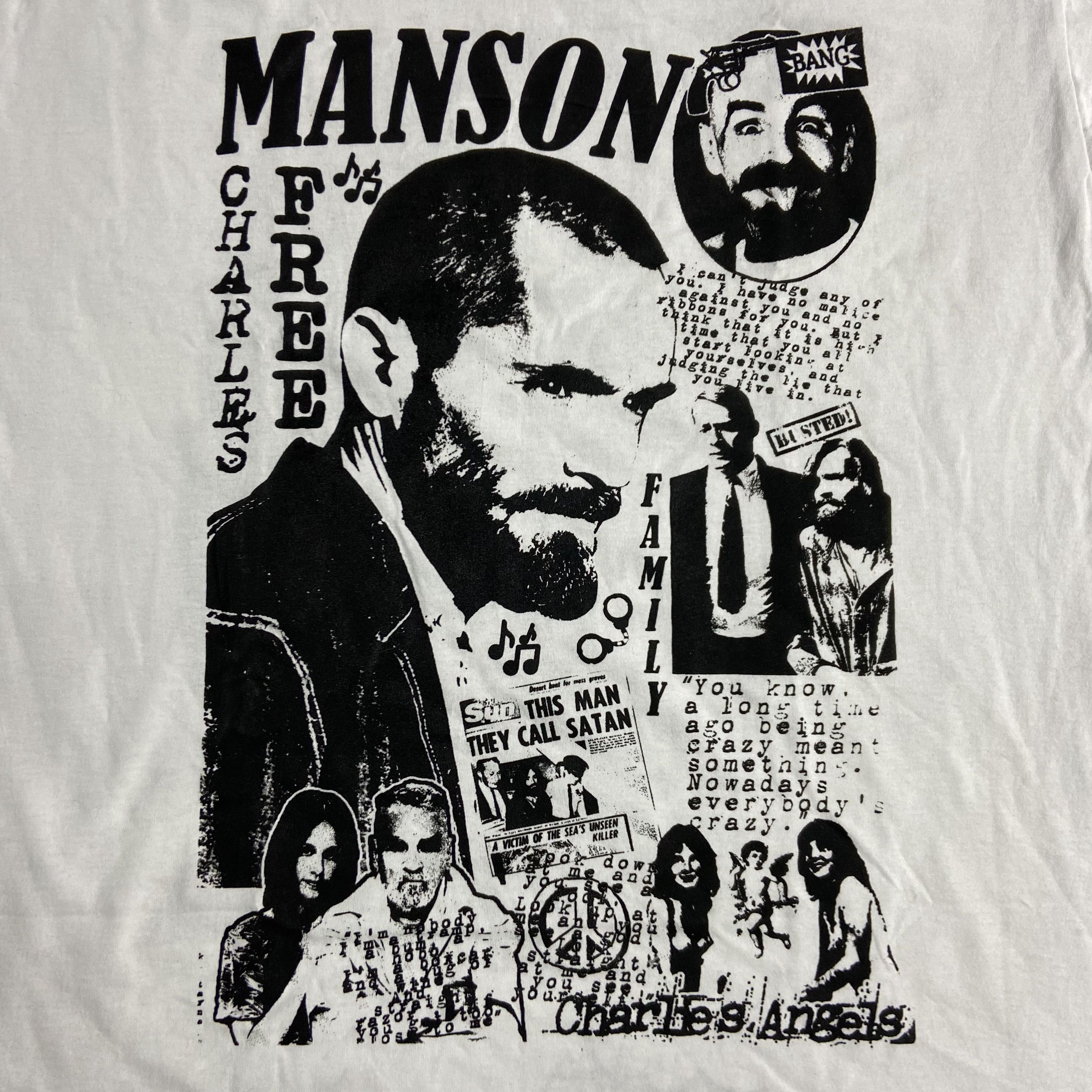 Vintage CHARLES MANSON 2000s ARCHIVE VINTAGE TEE - № 426 Size US L / EU 52-54 / 3 - 7 Thumbnail