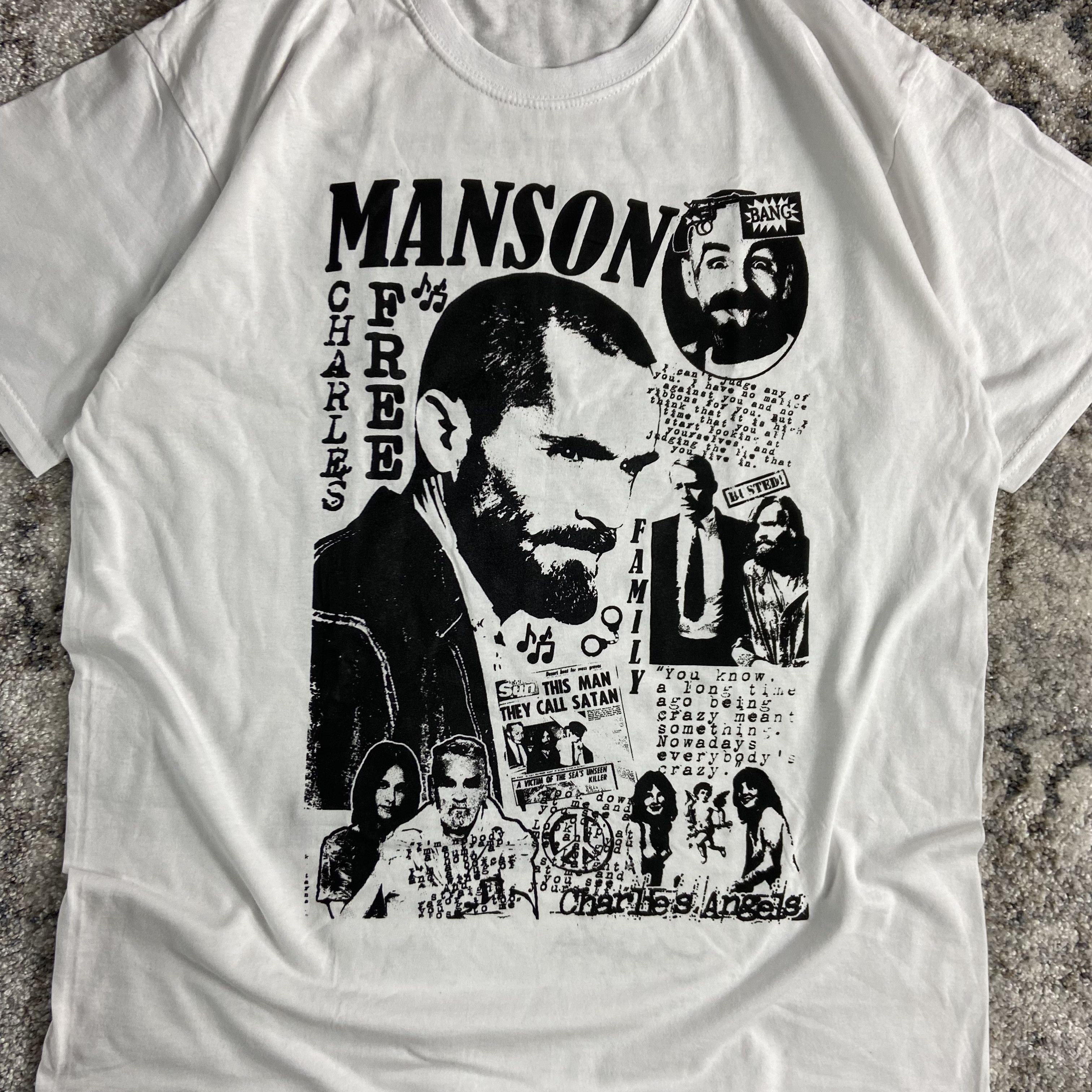 Vintage CHARLES MANSON 2000s ARCHIVE VINTAGE TEE - № 426 Size US L / EU 52-54 / 3 - 5 Thumbnail