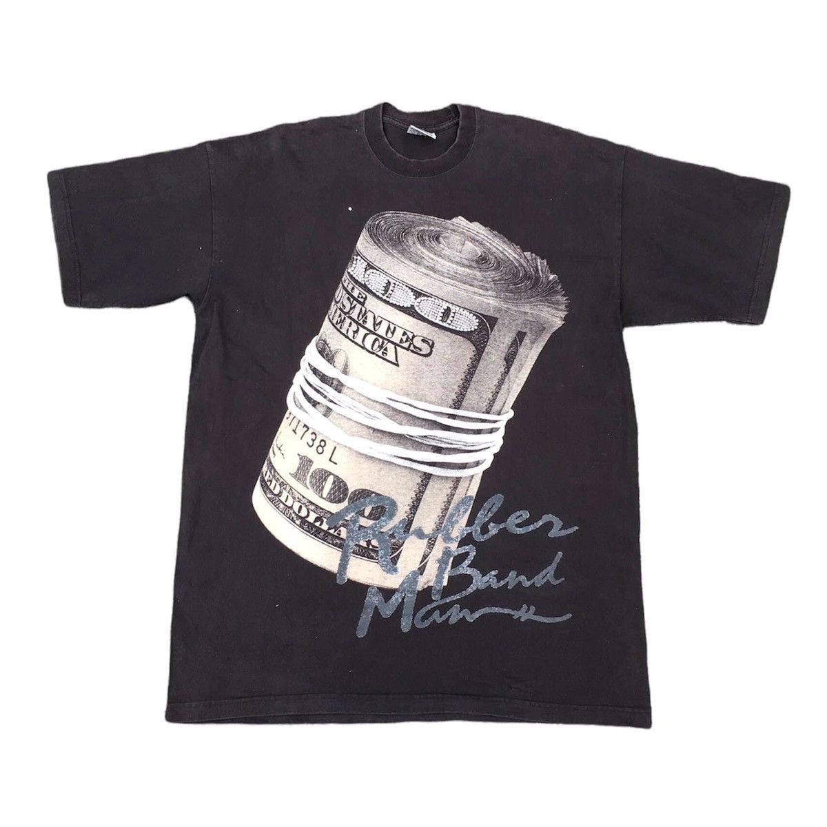 image of Rap Tees x Vintage T.i. • Rubber Band Man in Black, Men's (Size 2XL)