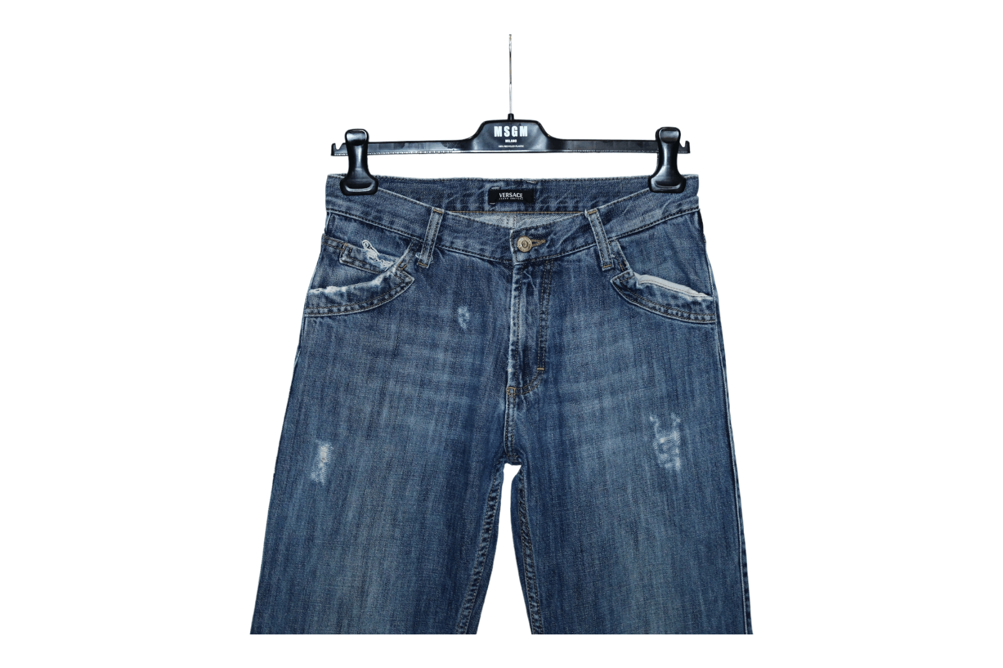 Versace Jeans Couture 💥VTG💥 Versace Stonewash Distressed Baggy Jeans Size 30" / US 8 / IT 44 - 2 Thumbnail