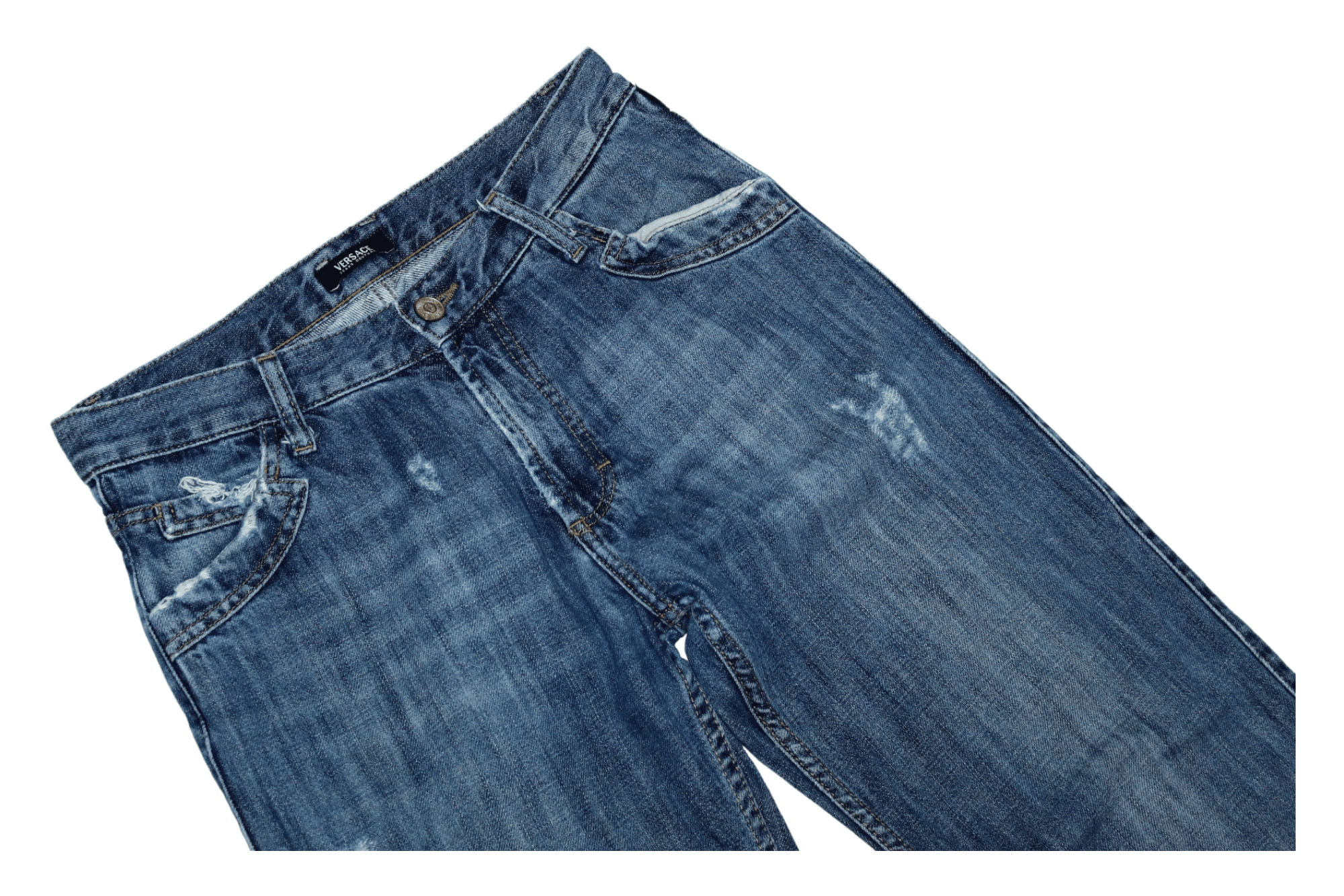 Versace Jeans Couture 💥VTG💥 Versace Stonewash Distressed Baggy Jeans Size 30" / US 8 / IT 44 - 8 Thumbnail