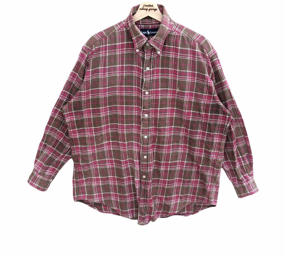 Designer × Flannel × Polo Ralph Lauren Vintage Polo Ralph Lauren Plates Oversized Flannel Size US XL / EU 56 / 4 - 1 Thumbnail