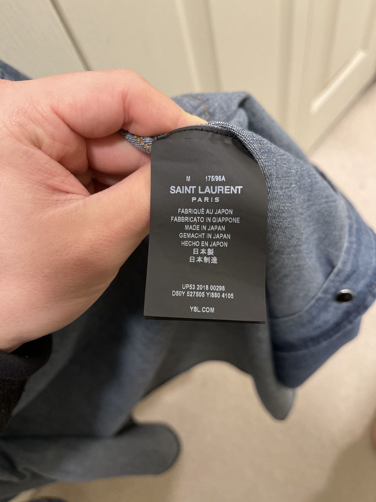 Saint Laurent Paris Saint Laurent Paint Splatter Denim Shirt Size US M / EU 48-50 / 2 - 3 Thumbnail