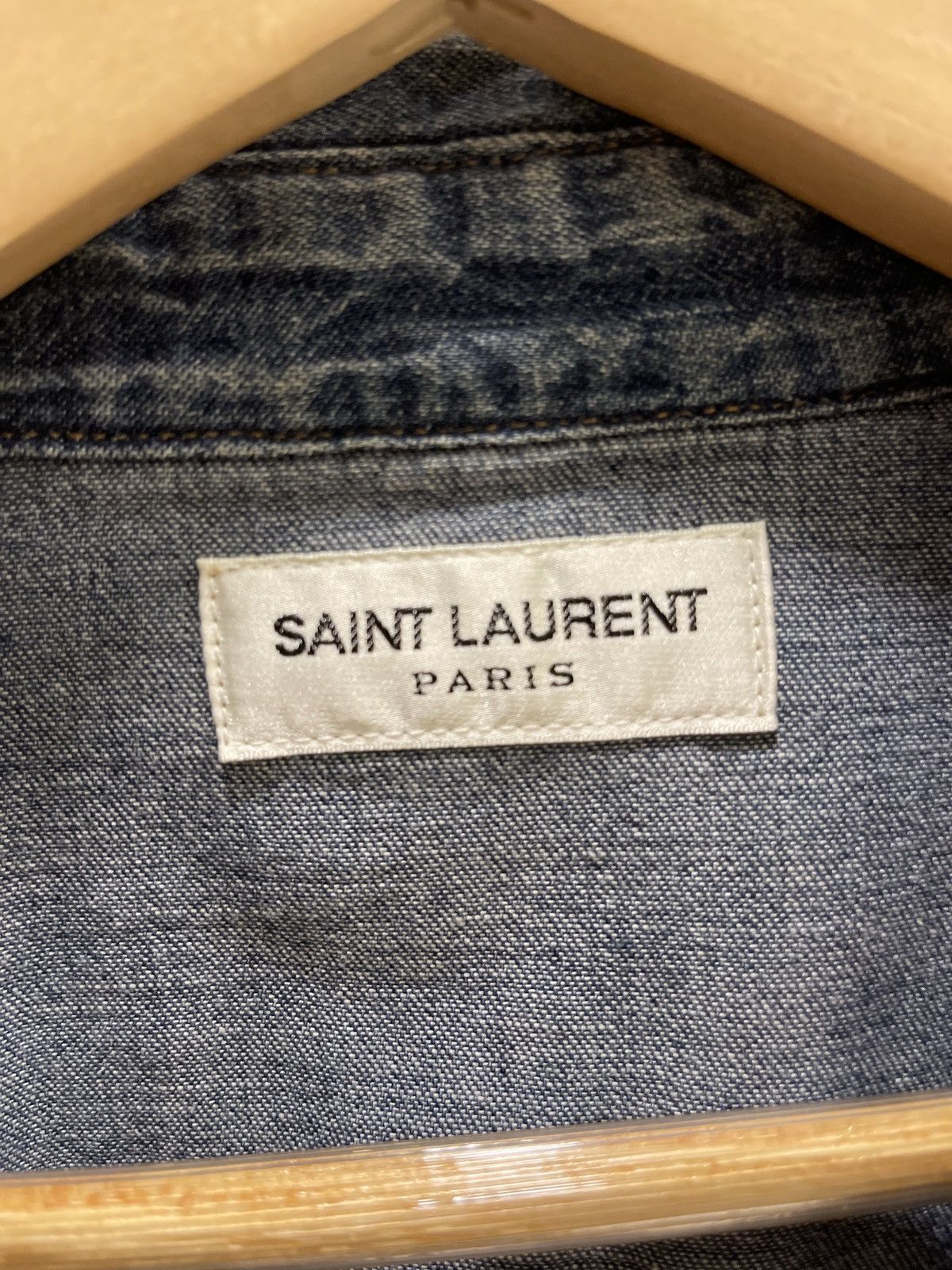 Saint Laurent Paris Saint Laurent Paint Splatter Denim Shirt Size US M / EU 48-50 / 2 - 2 Thumbnail