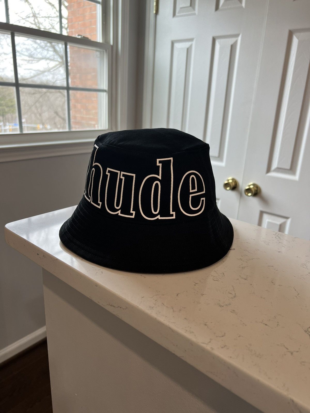 Rhude Oversized Logo Cotton Bucket cheapest Hat