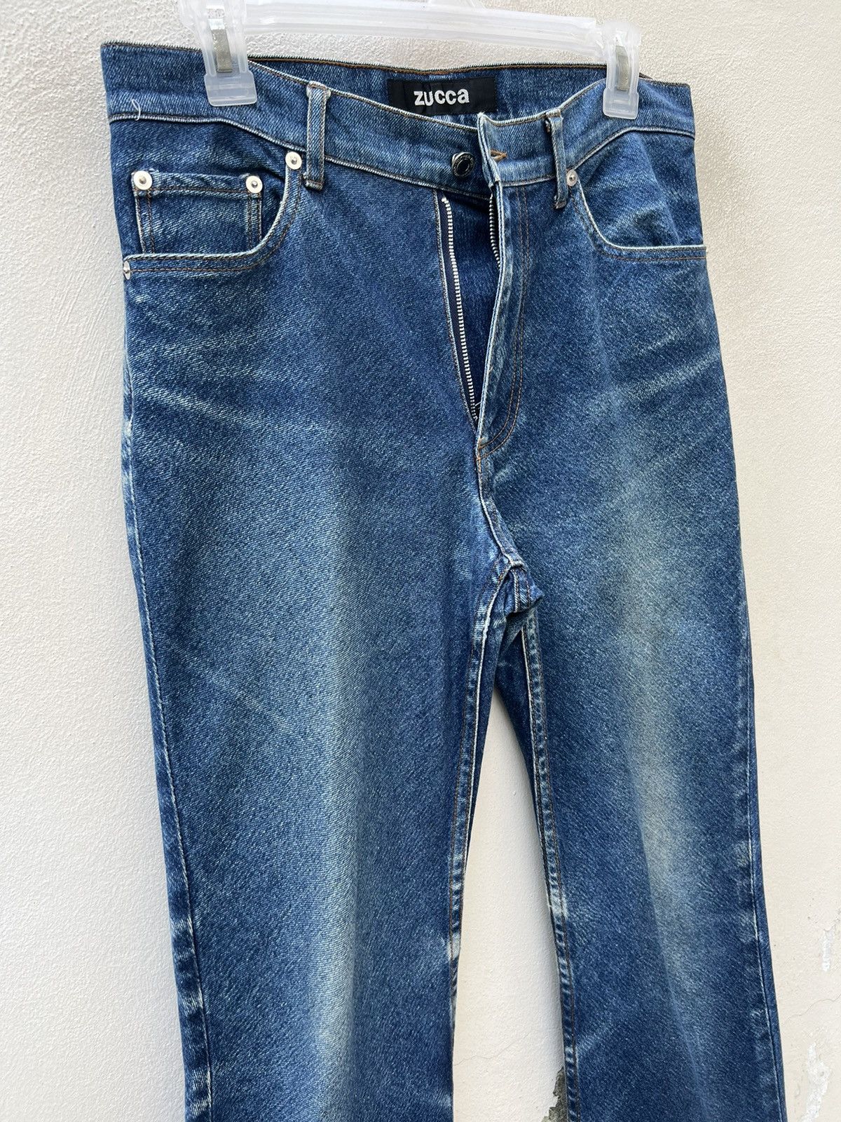 CABANE de ZUCCa Vintage Zucca Issey Miyake Fade Denim Stretch Flare Jeans Size US 31 - 8 Thumbnail