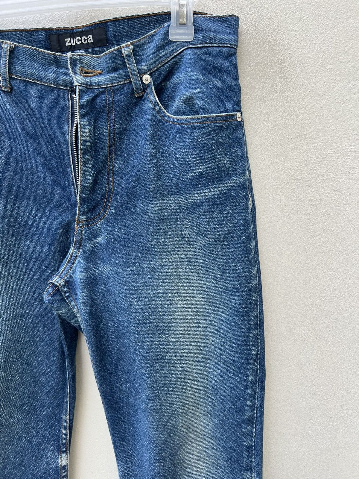 CABANE de ZUCCa Vintage Zucca Issey Miyake Fade Denim Stretch Flare Jeans Size US 31 - 12 Thumbnail