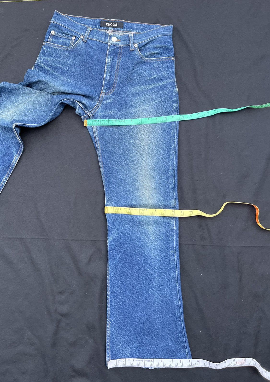 CABANE de ZUCCa Vintage Zucca Issey Miyake Fade Denim Stretch Flare Jeans Size US 31 - 3 Thumbnail