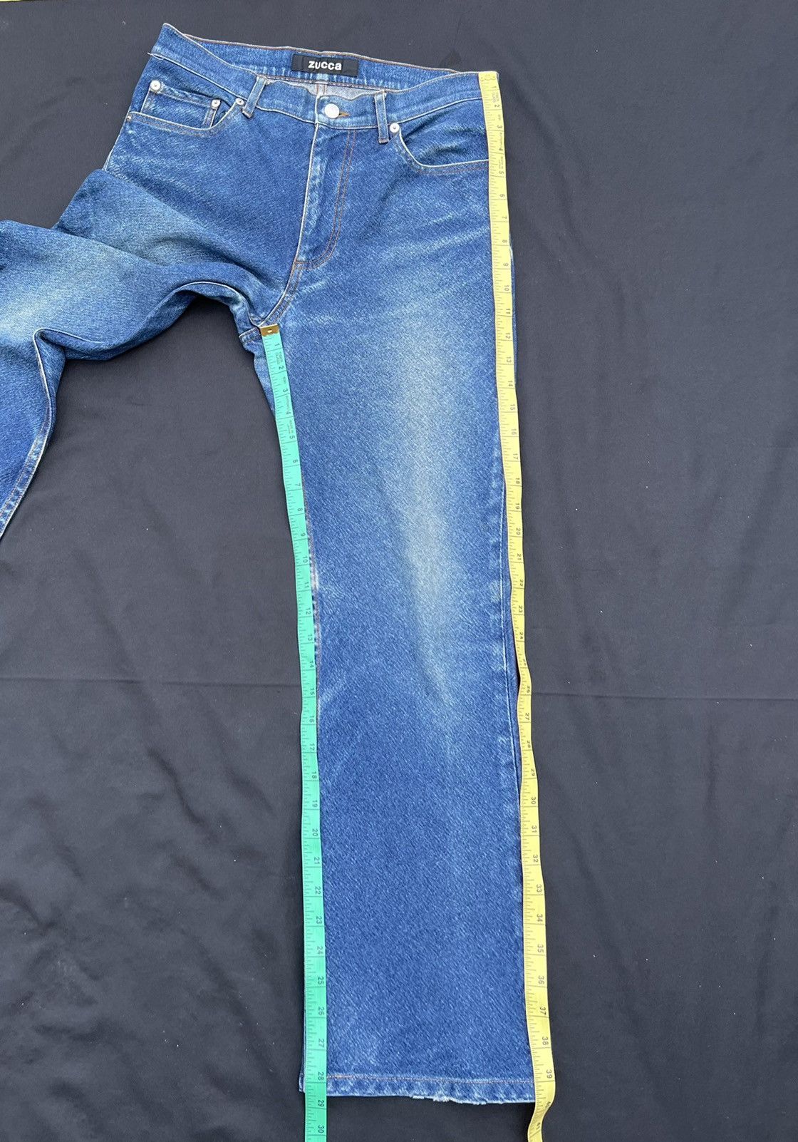 CABANE de ZUCCa Vintage Zucca Issey Miyake Fade Denim Stretch Flare Jeans Size US 31 - 4 Thumbnail