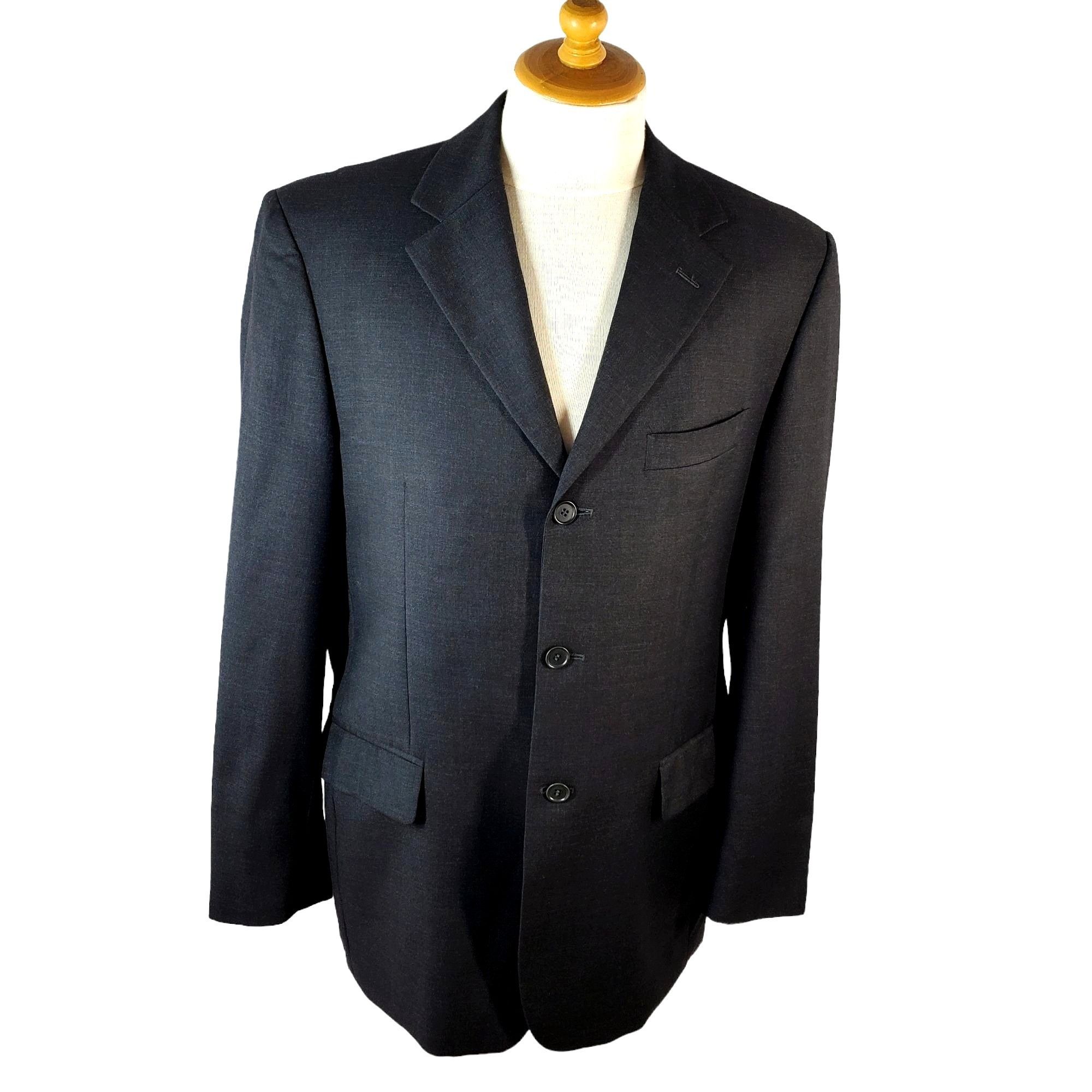 Enzo Tovare 3 Button Suit Jacket Charcoal Gray